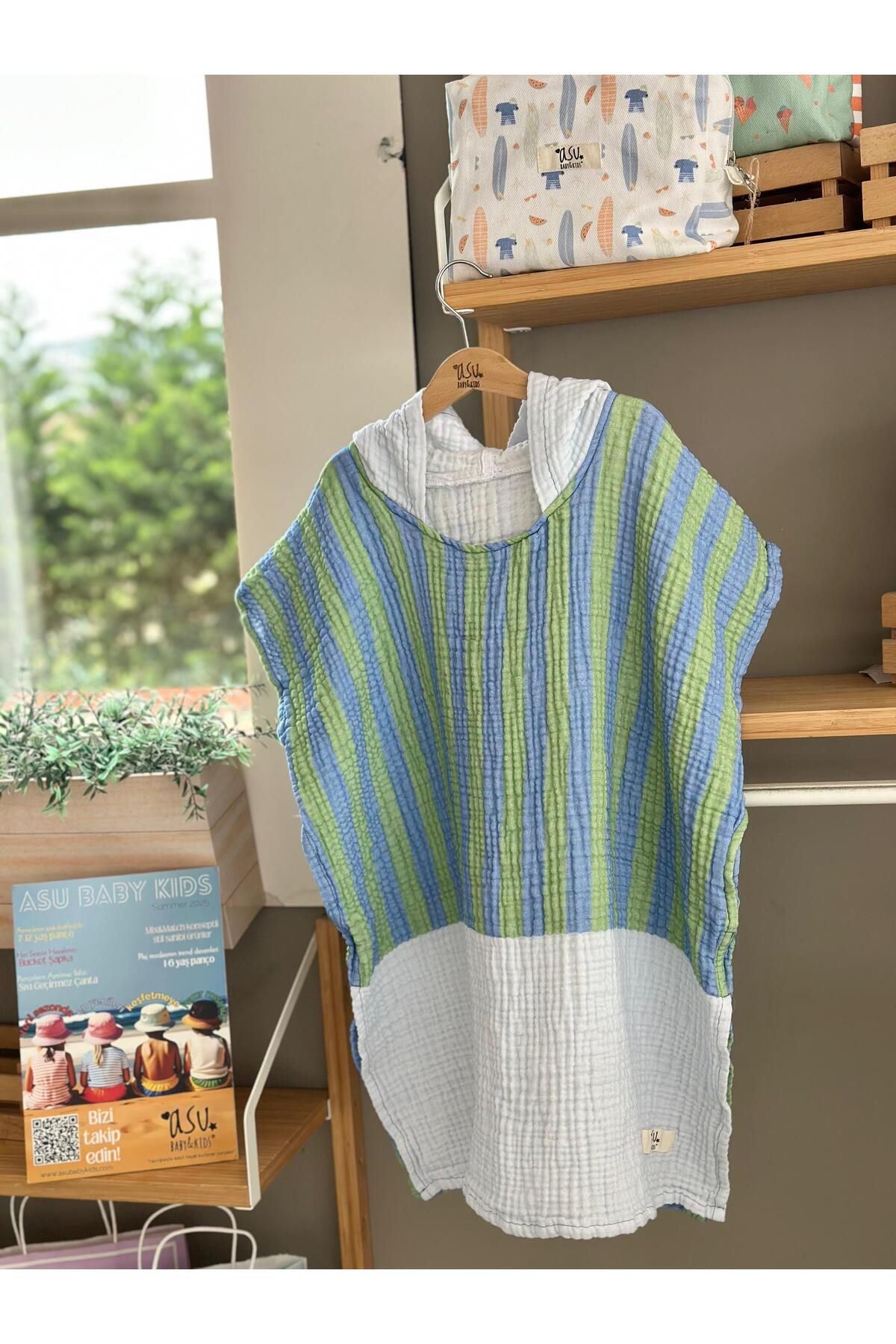 Asu Baby&Kids Green Blue Retro Müslin Panço