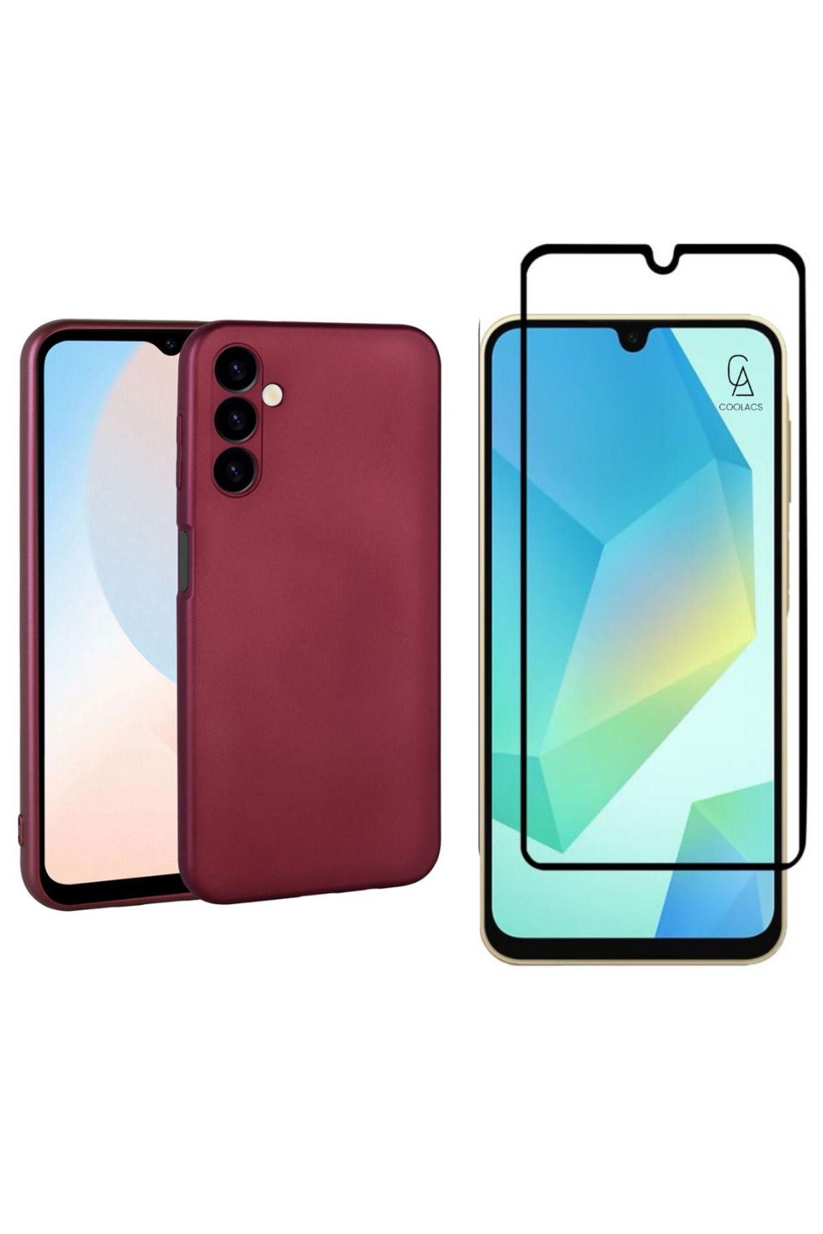 Coolacs Samsung Galaxy A16 ile Uyumlu Telefon Kılıfı ve 5d Tam Kaplayan Cam Ekran Koruyucu