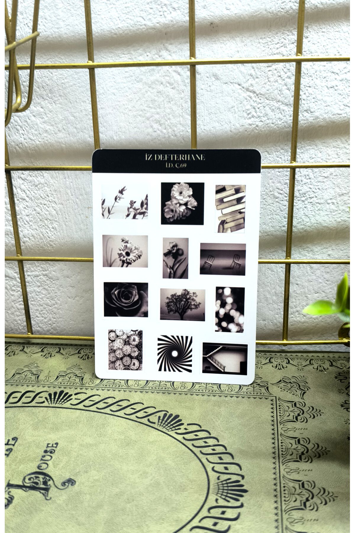 İZ DEFTERHANE Siyah Beyaz Çıkartma Sticker ( Defter ajanda ve planlayıcılar için uygundur)
