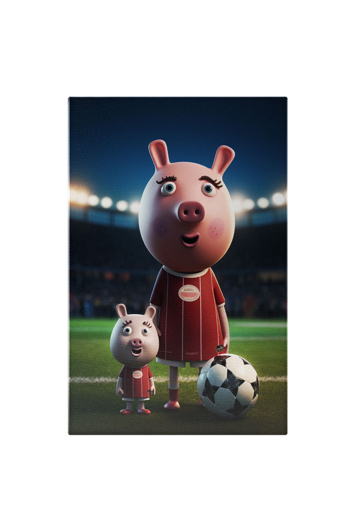 StoryGift Romania Tablou Canvas: Fotbal Și Purceluși- Personaje Animate Pictura Digitala - 40 x 25