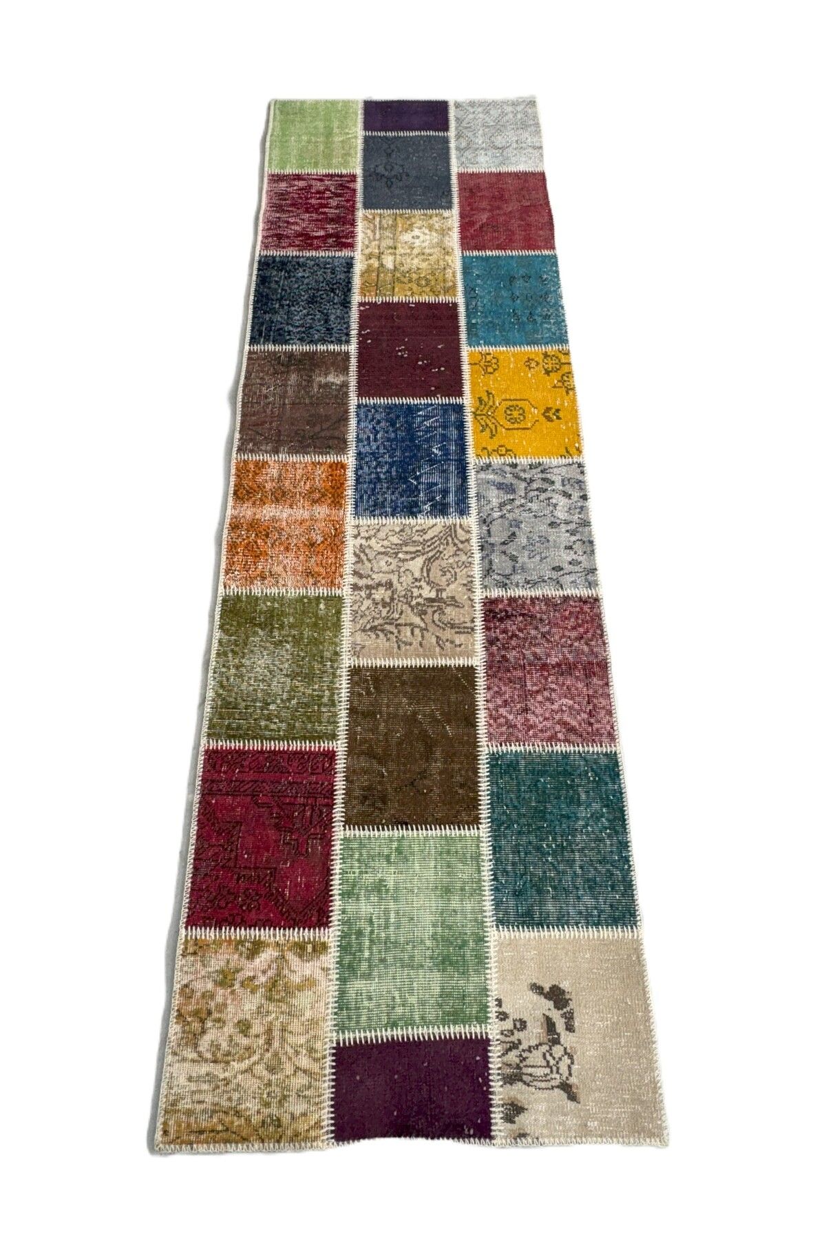1001Rugs Patchwork El Halı 90 x 300
