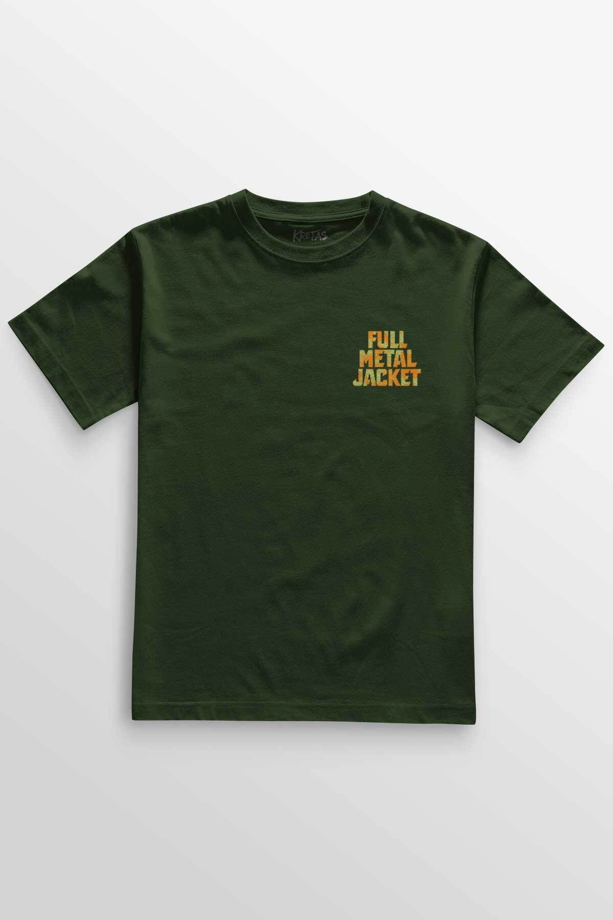 Kretas Unisex Haki T-shirt Kubrick Full Metal Jacket 1995 Orange Minimal Ön Baskılı Tişört