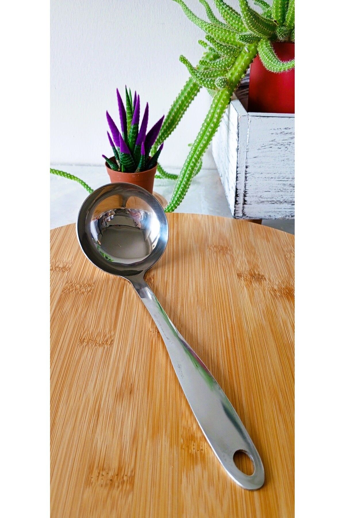 BRE HOME Paslanmaz Çelik Sofra, Çorba Kepçesi, 24 Cm 1 Adet