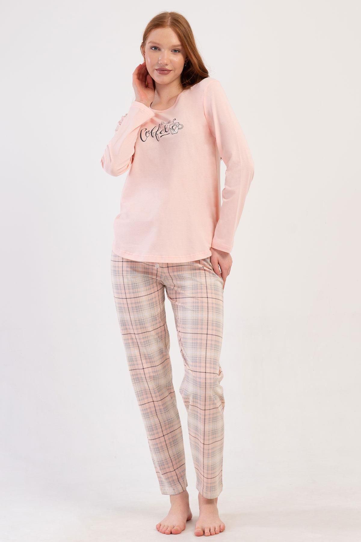 VİENETTA Kadın Uzun Kol Pembe Pijama Takımı C9T2N0O014