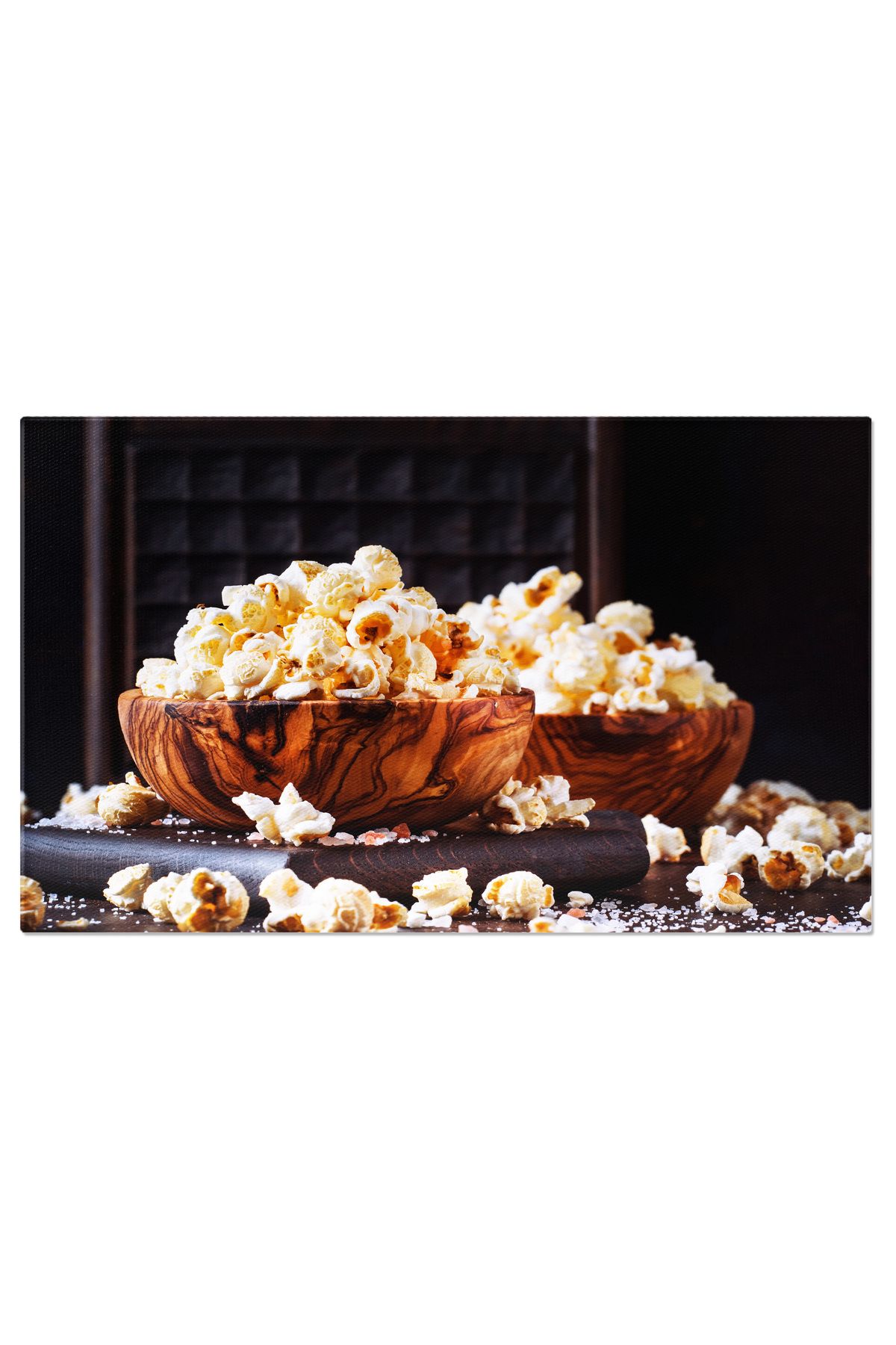 StoryGift Romania Tablou Canvas Popcorn Sarat Intrun Bol De Lemn, O Gustare Delicioasa, Dar Nu Sanatoasa, Perfect - 40 x 25