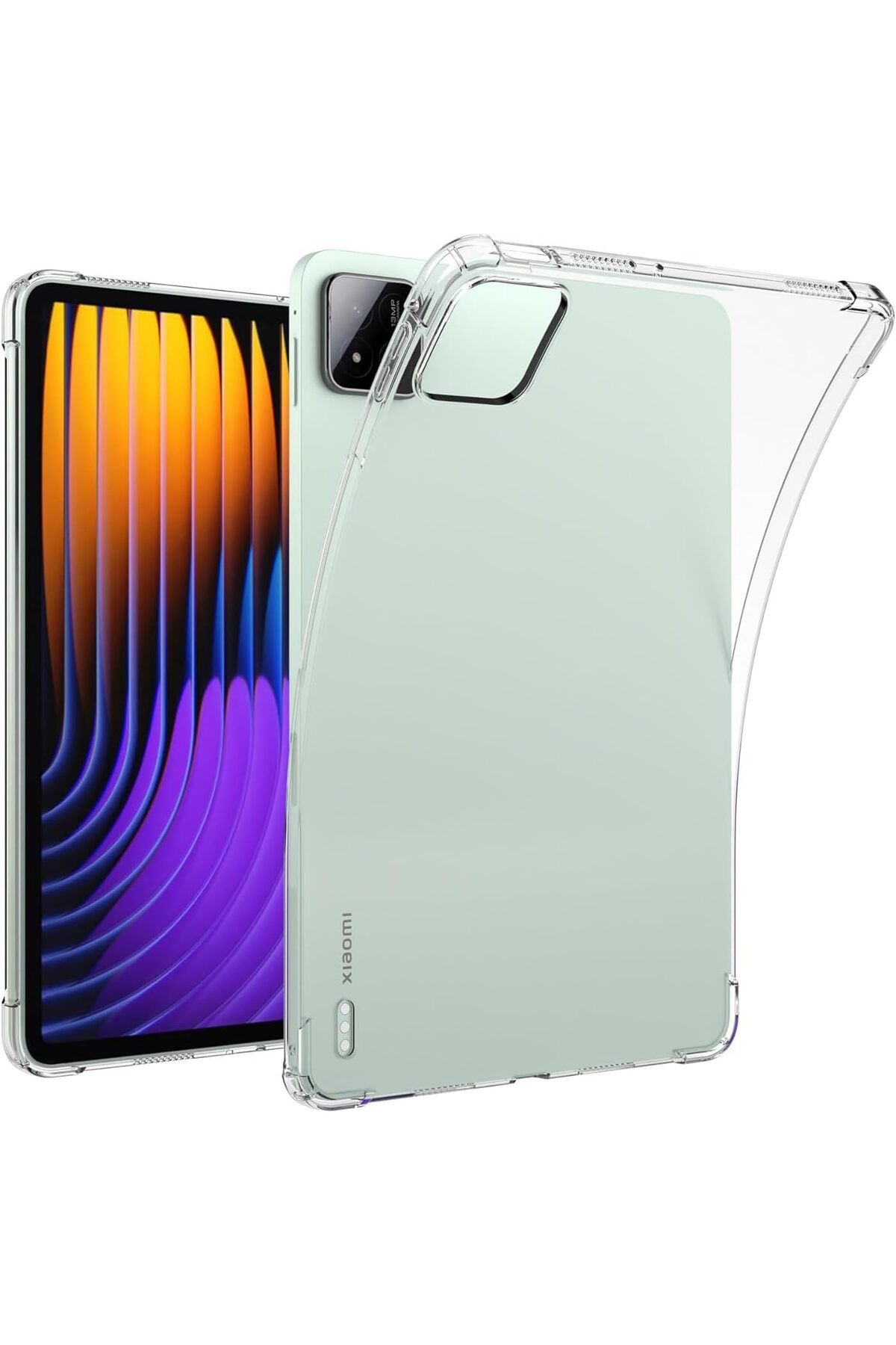 Coolacs Xiaomi Pad 7 11.2 Inç ile Uyumlu Şeffaf Esnek Silikon Tablet Kılıfı
