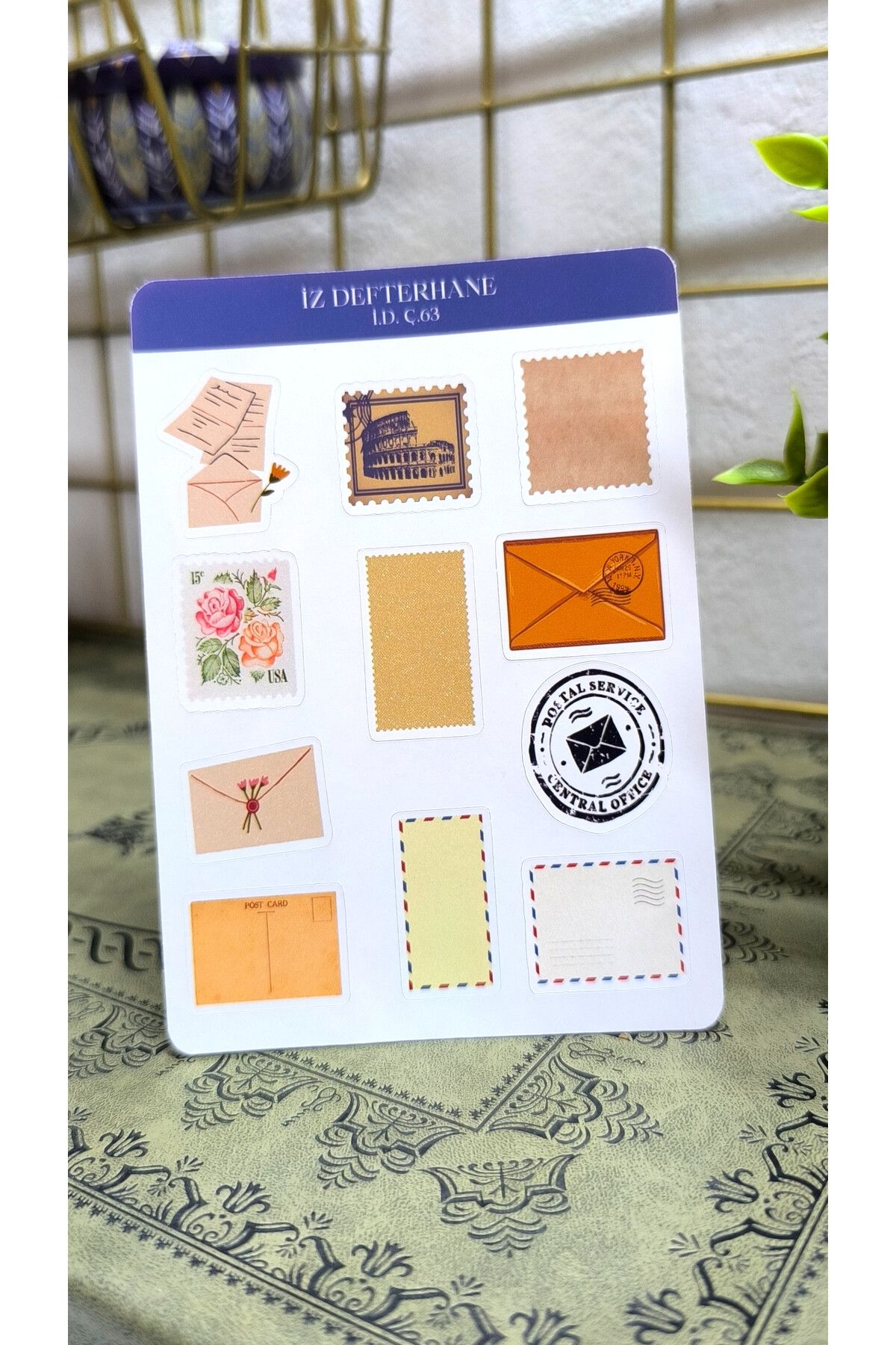 İZ DEFTERHANE Zarf Pul Çıkartma&Sticker (Defter ajanda ve planlayıcılar için uygundur)
