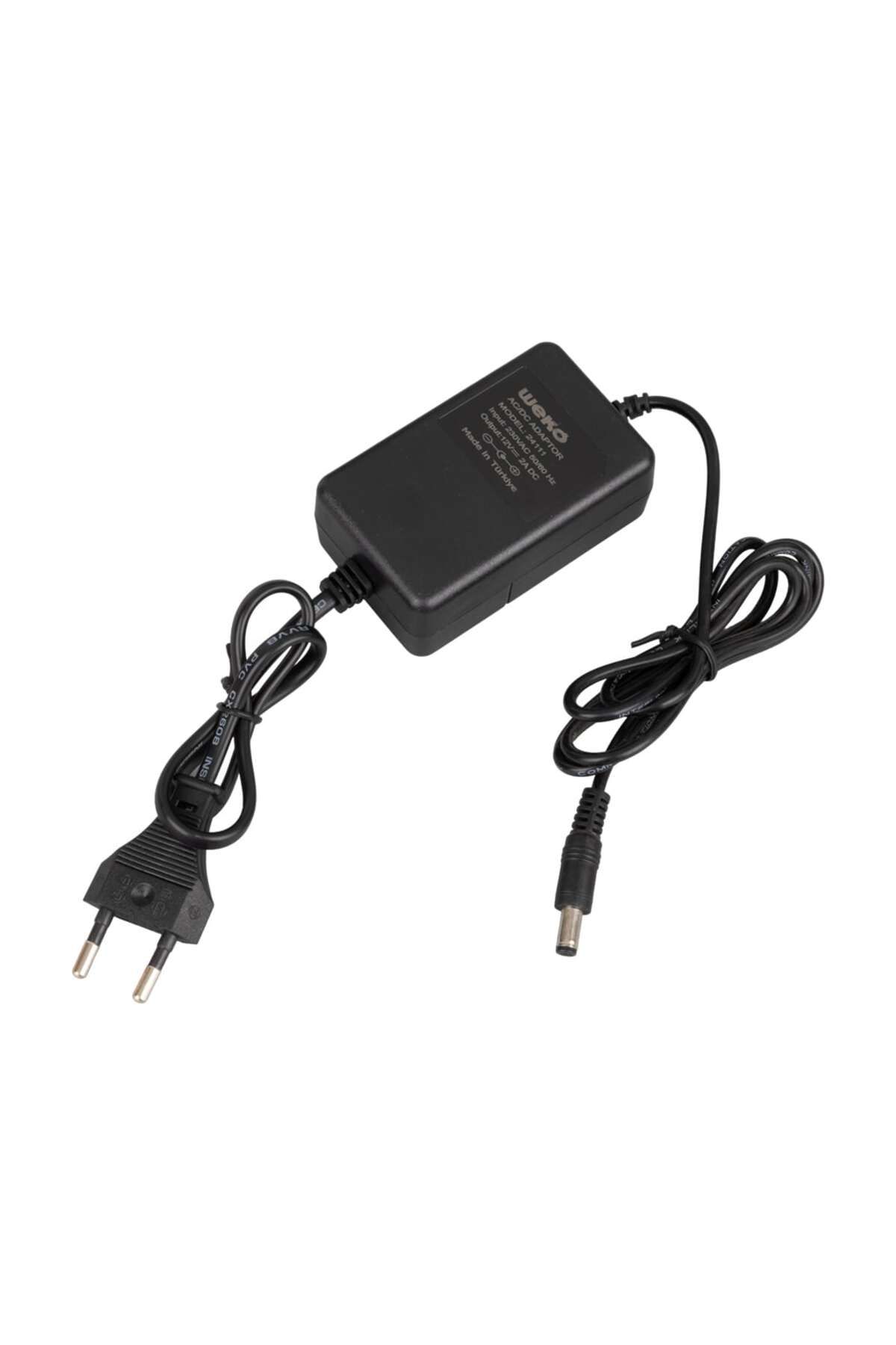 Avrasya Elektronik Weko 12 Volt 2 Amper 5.5*2.1 Uçlu Yerli Üretim Plastik Kasa Masaüstü Adaptör