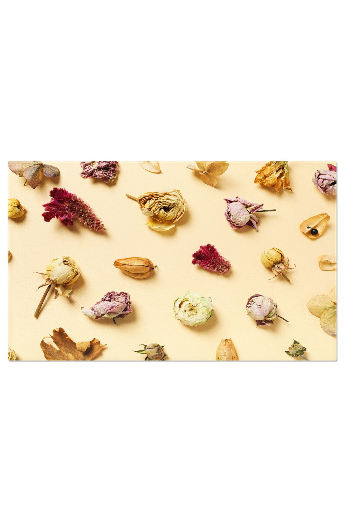 StoryGift Romania Tablou Canvas Butoaie Uscate De Flori Pe Fundal Bej O Vedere De Sus Asupra Florilor Uscate, Per - 40 x 25