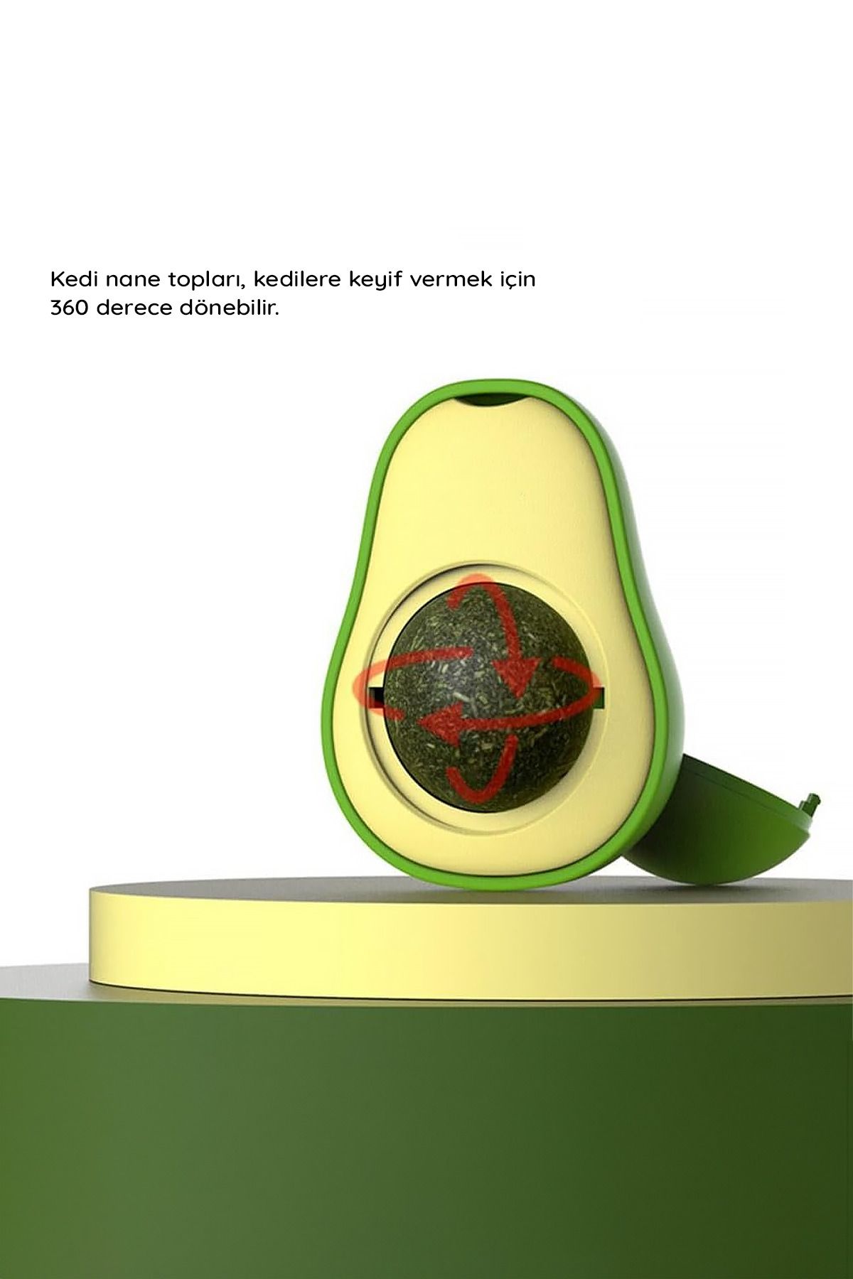 Soillium-Natural & Edible Catnip Herb Avocado Cat Grass Special Adhesive 360 °   Rotating Catnip Licking Ball 4