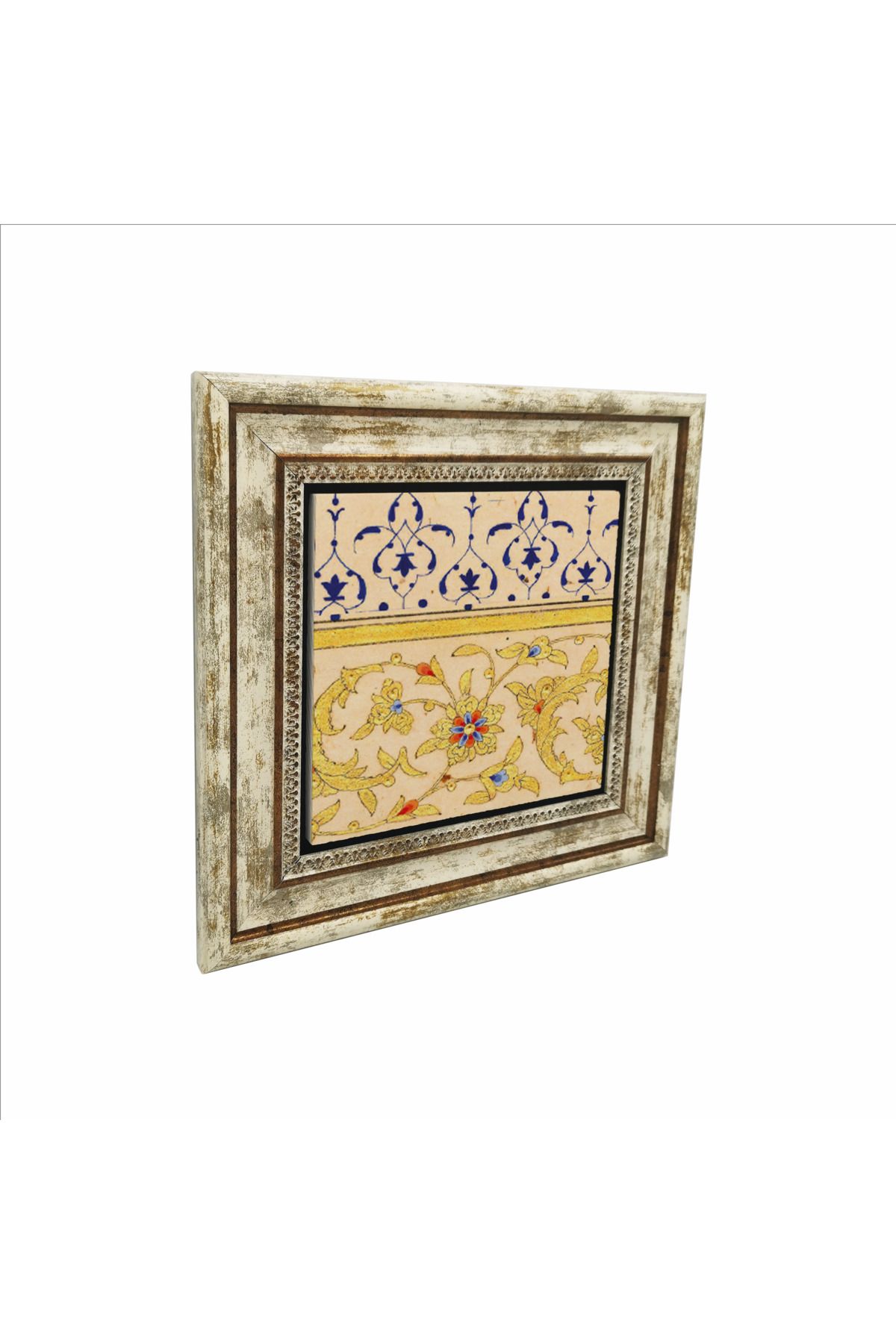 Sadrazam Osmanlı Tezhip Deseni Baskılı Doğaltaş Tablo (25 X 25 KD-48)