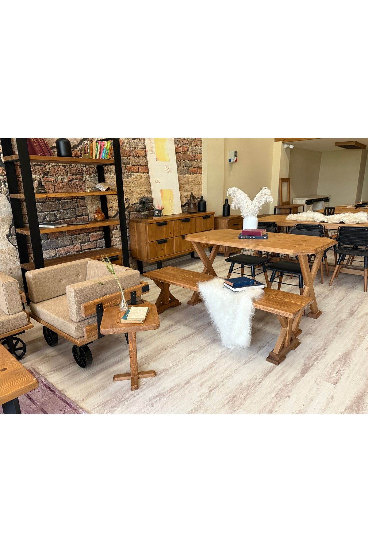 NT Concept Ntconcept Vitra Ahşap Ayaklı Bench (80cm)