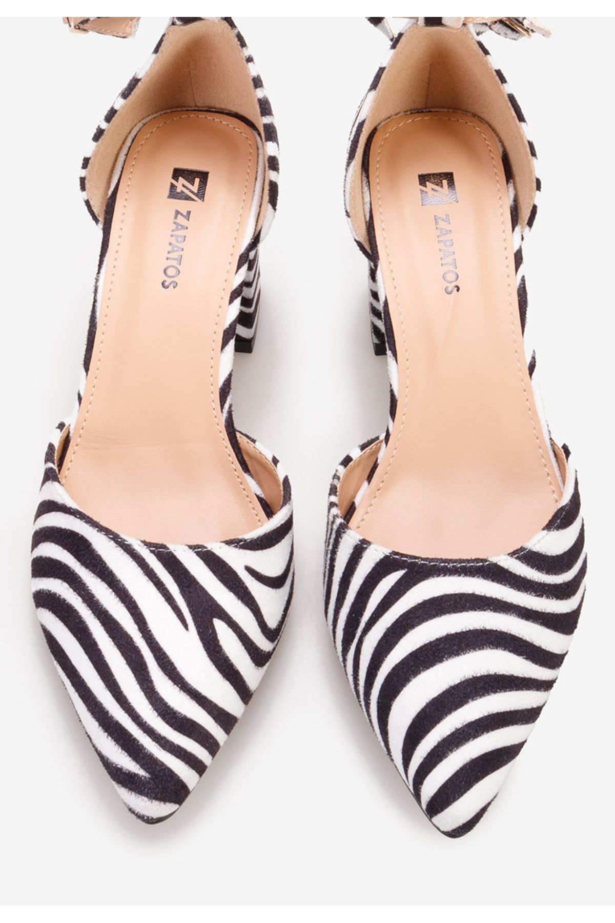 B T Shoes-Alivila V2 Zebra Chunky Heel Shoes 6