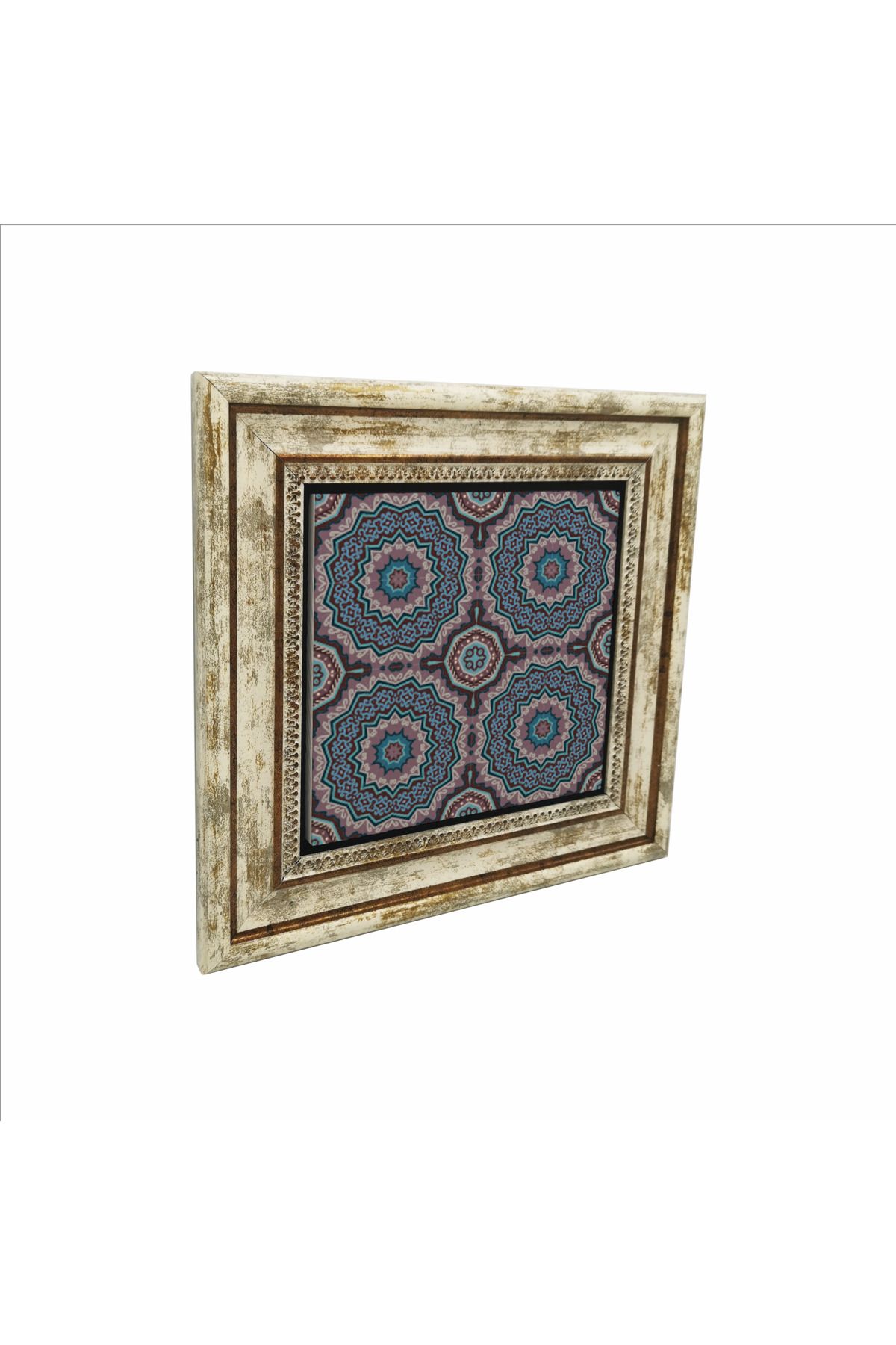 Sadrazam Mandala Desen Baskılı Doğaltaş Tablo (25 X 25 KD-92)