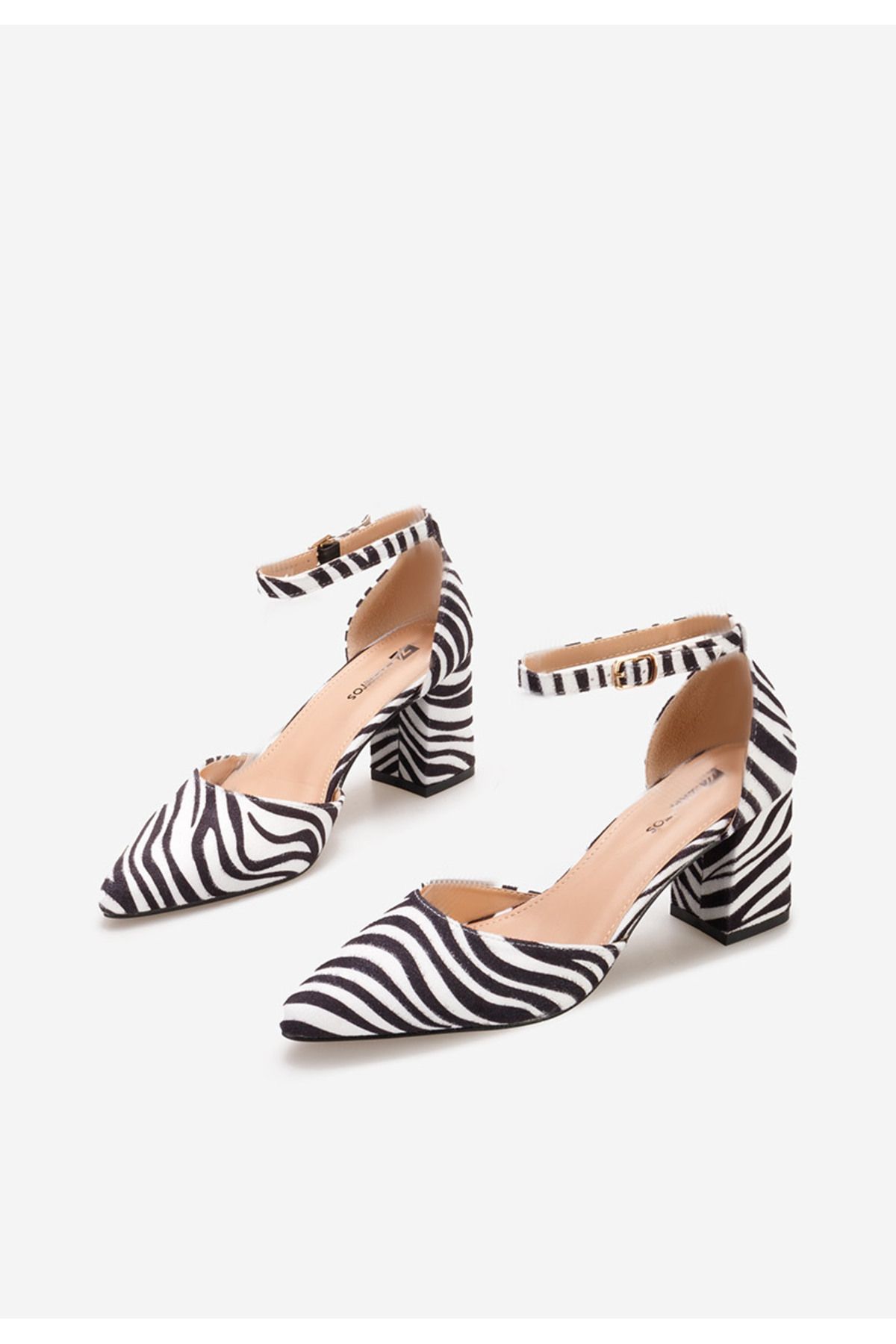 B T Shoes-Alivila V2 Zebra Chunky Heel Shoes 4