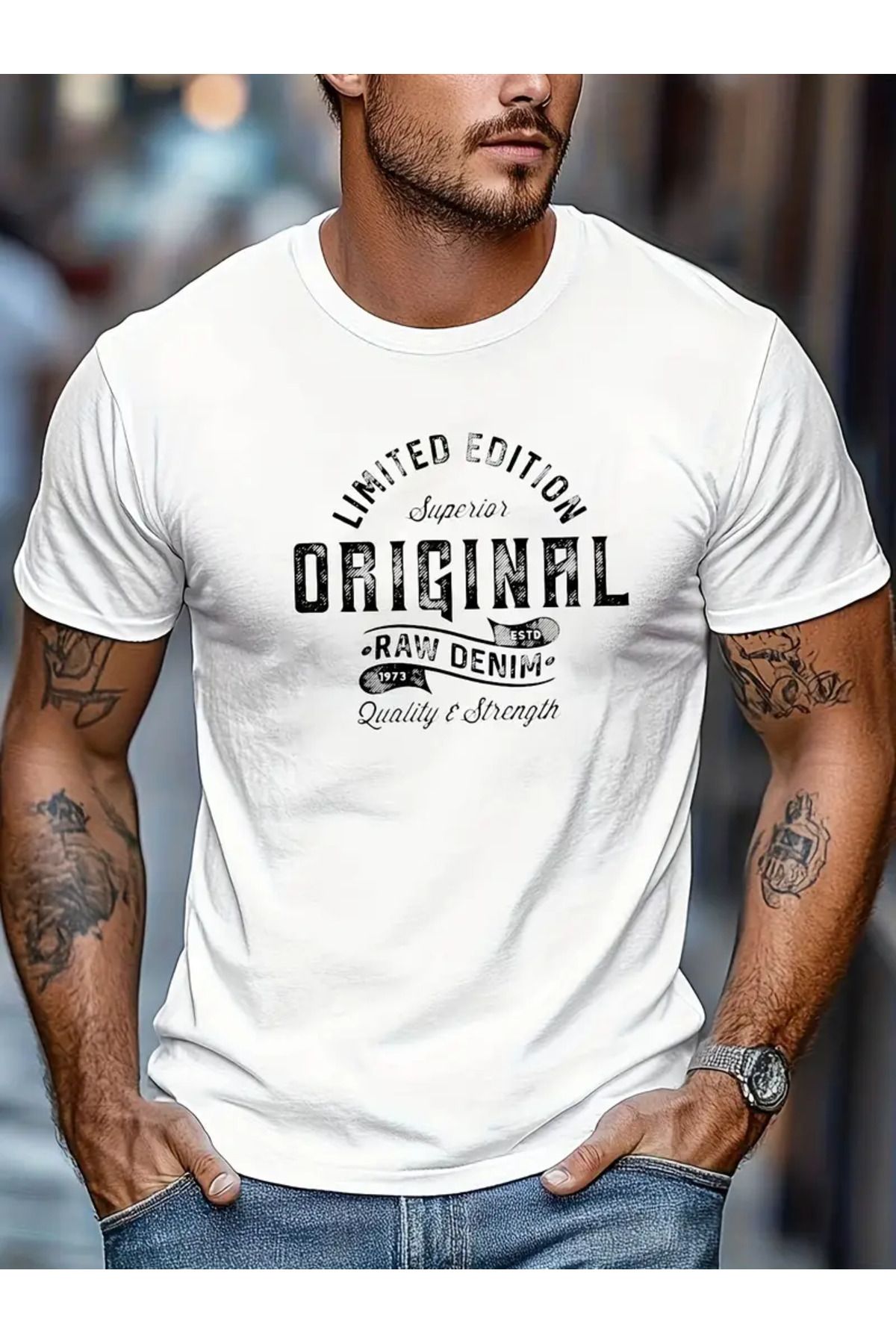 AEMİ Unisex Baskılı Oversize Bisiklet Yaka T-shirt