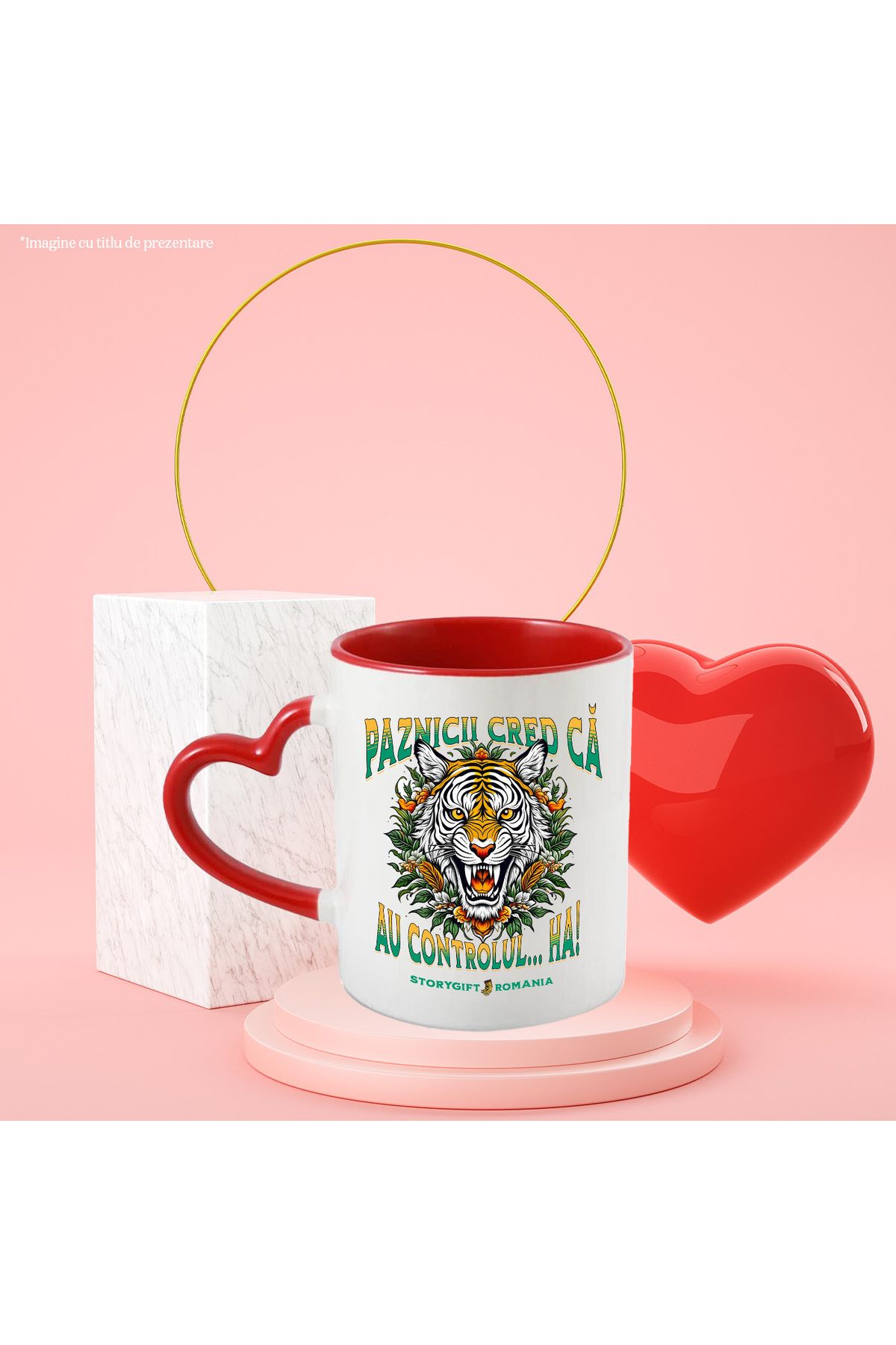 StoryGift Romania-Angry tiger mug text guards think they have control, funny prison animal d, With 3