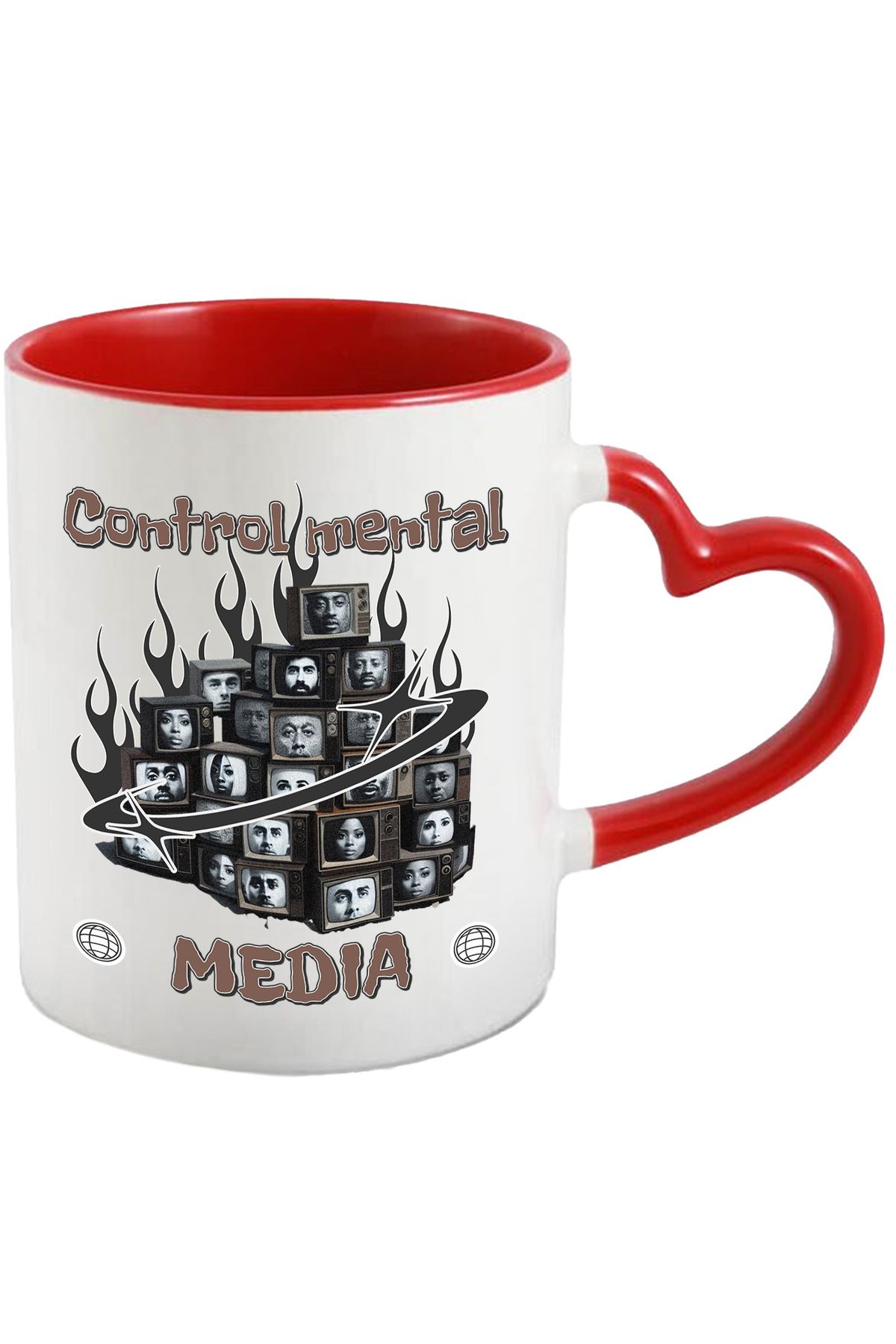 StoryGift Romania Cana Televizoare Vintige Iluzie Control Mental. Media, 330ml, Ceramica Cu Maner , Cu ,stg - One Size