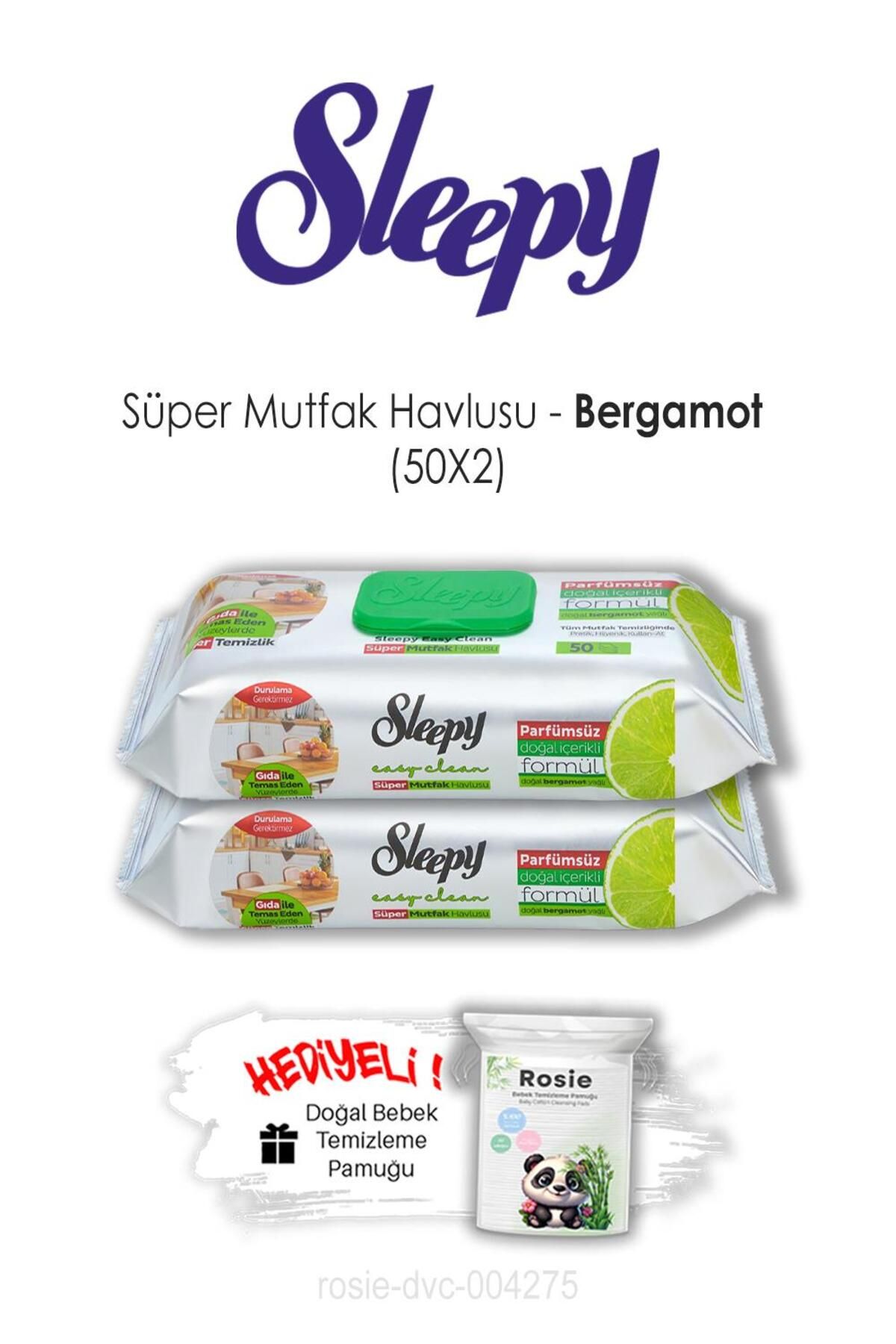 Sleepy Easy Clean 2'li Bergamotlu Süper Mutfak Havlusu 50'li ve ROSIE