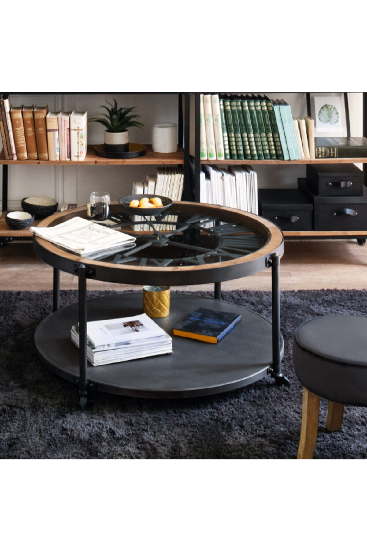Atmosphera-Chrono Clock Design Round Coffee Table 47 x 90 x 90 cm 6