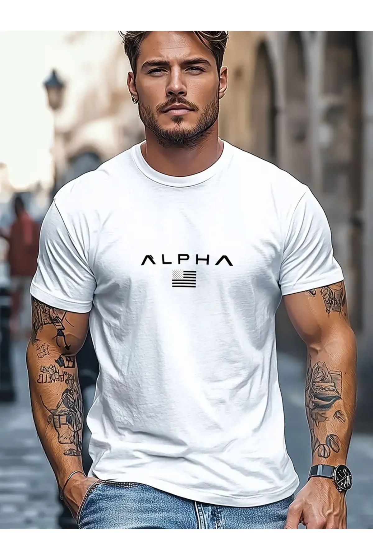 AEMİ Unisex Baskılı Oversize Bisiklet Yaka T-shirt