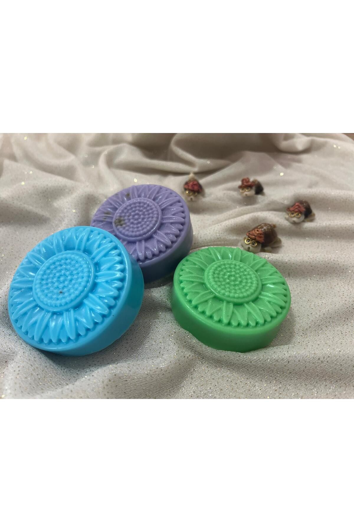 luna verde Doğal Sabun 100g – Okaliptus, Lavanta, Sandal Ağacı | Çiçek Kabartmalı El Yapımı 3 ADET !