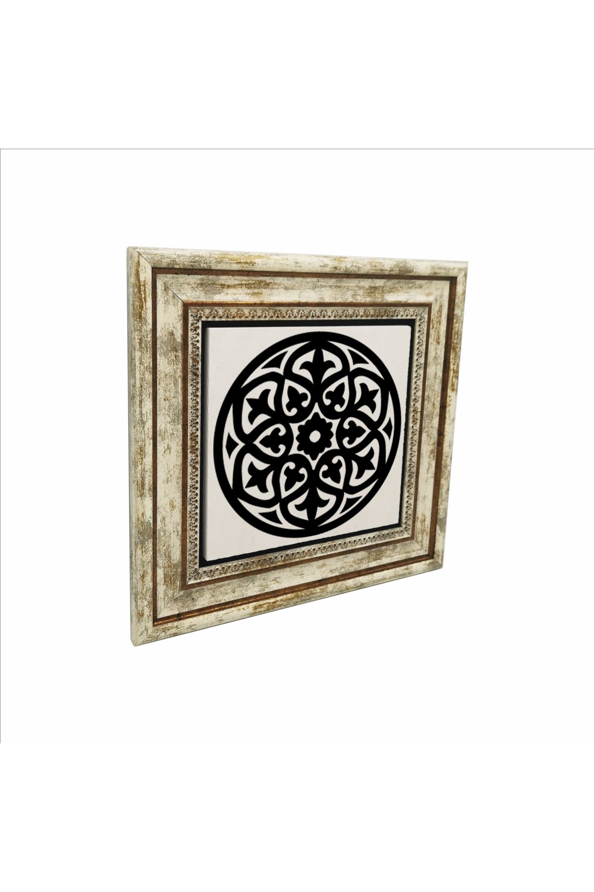 Sadrazam Barok Desen Baskılı Doğaltaş Tablo (25 X 25 KD-59)