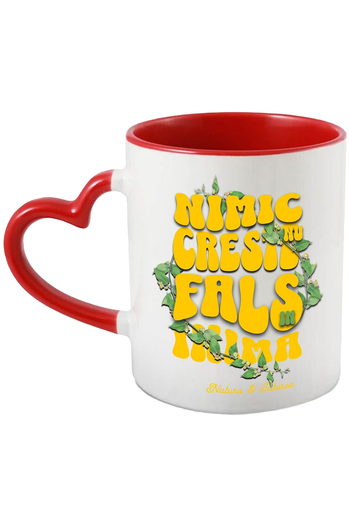StoryGift Romania Cana Nimic Nu Creste Fals In Inima, Iubire, Familie, 330ml, Ceramica Cu Maner In, Cu ,stg - One Size