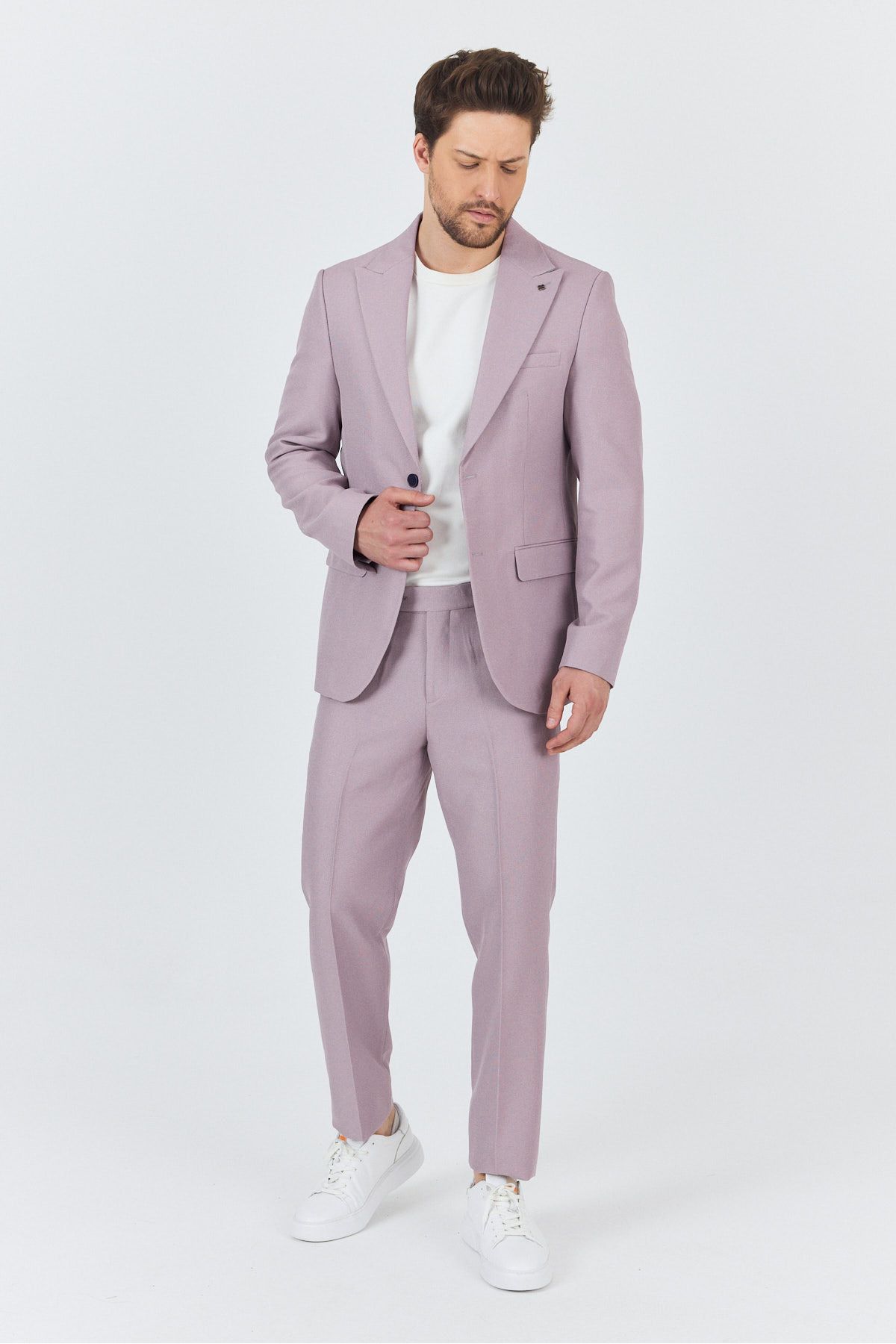 Frappoli Alfredo Erkek Lila İlkbahar-Yaz Slim Fit 2'li Takım Elbise