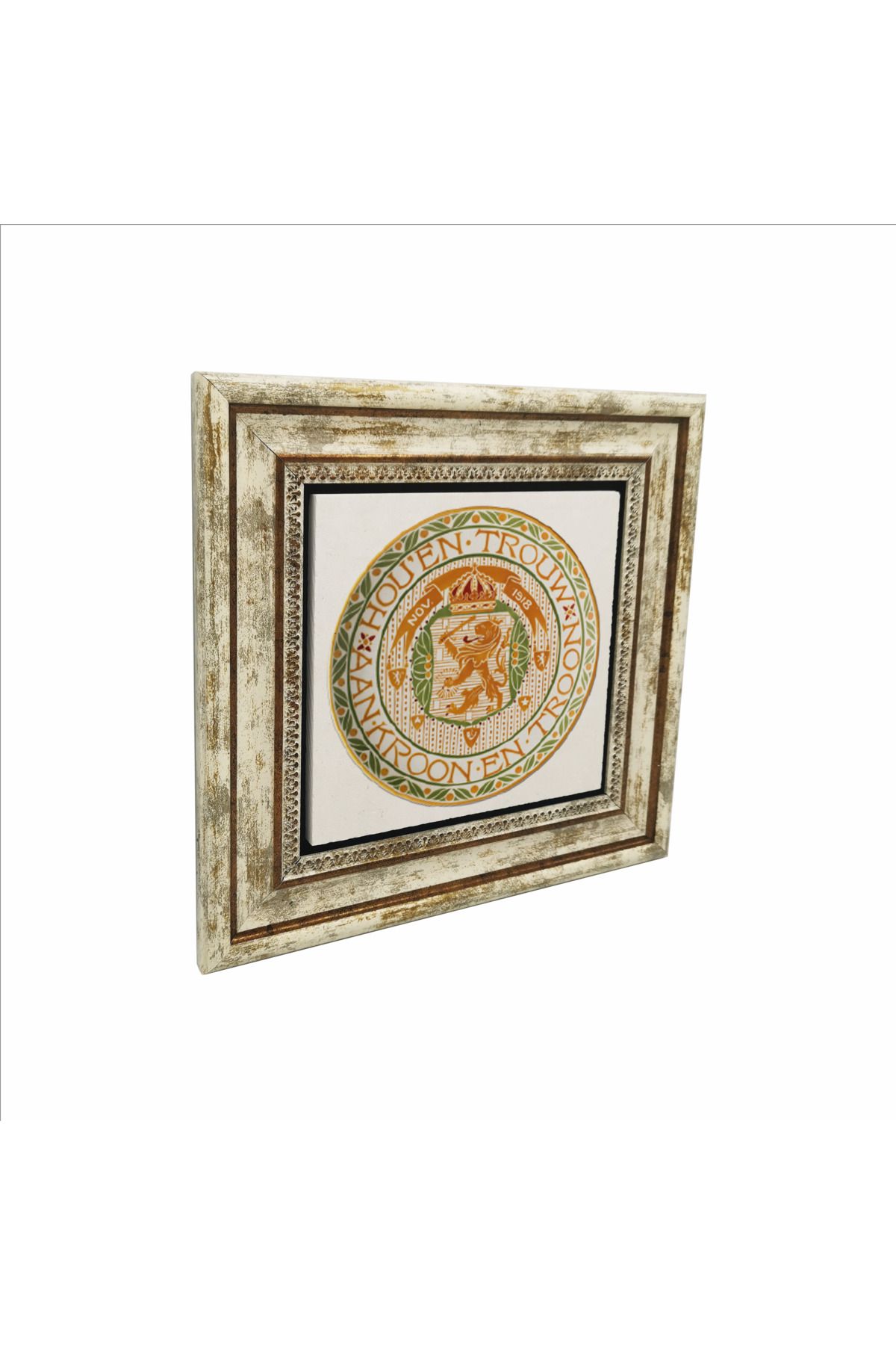 Sadrazam Hollanda Aslan Baskılı Doğaltaş Tablo (25 X 25 KD-72)