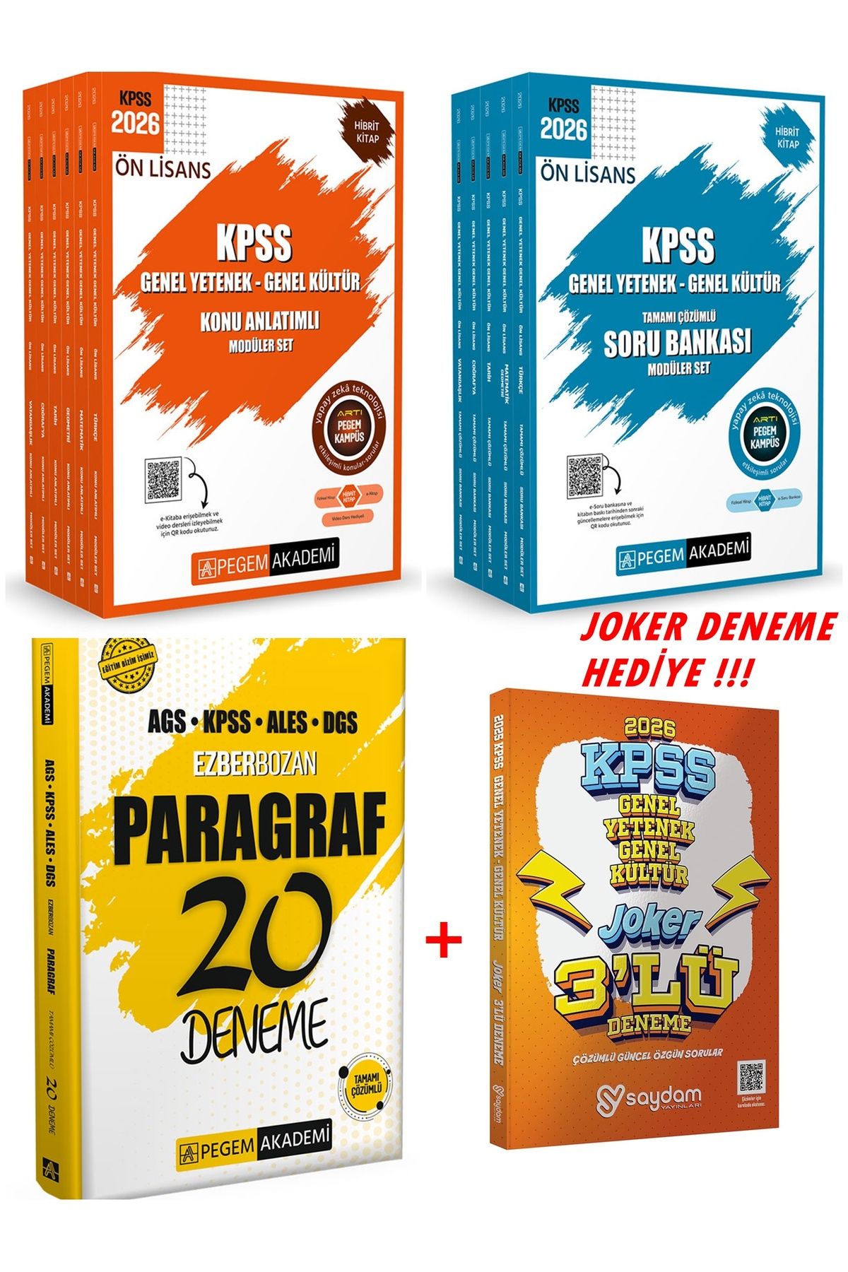 Pegem Akademi Yayıncılık KPSS 2026 ÖN LİSANS PEGEM MODÜLER KONU ANLATIM VE SORU BANKASI+DENEME SETİ