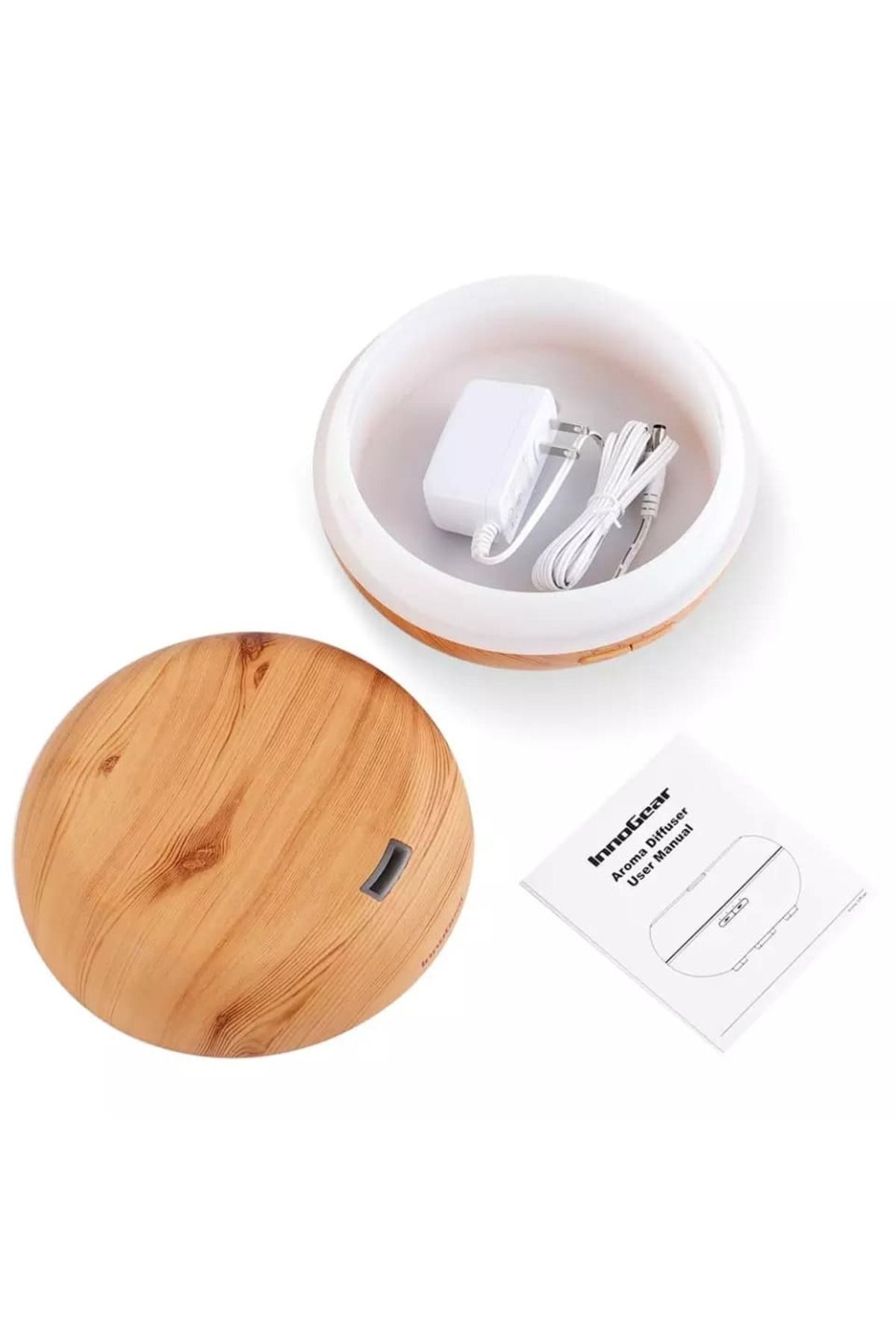 MACVI-Macvi® Aromatherapy Diffuser 550 ml, Beige, with 7-color LED and humidifier function 5
