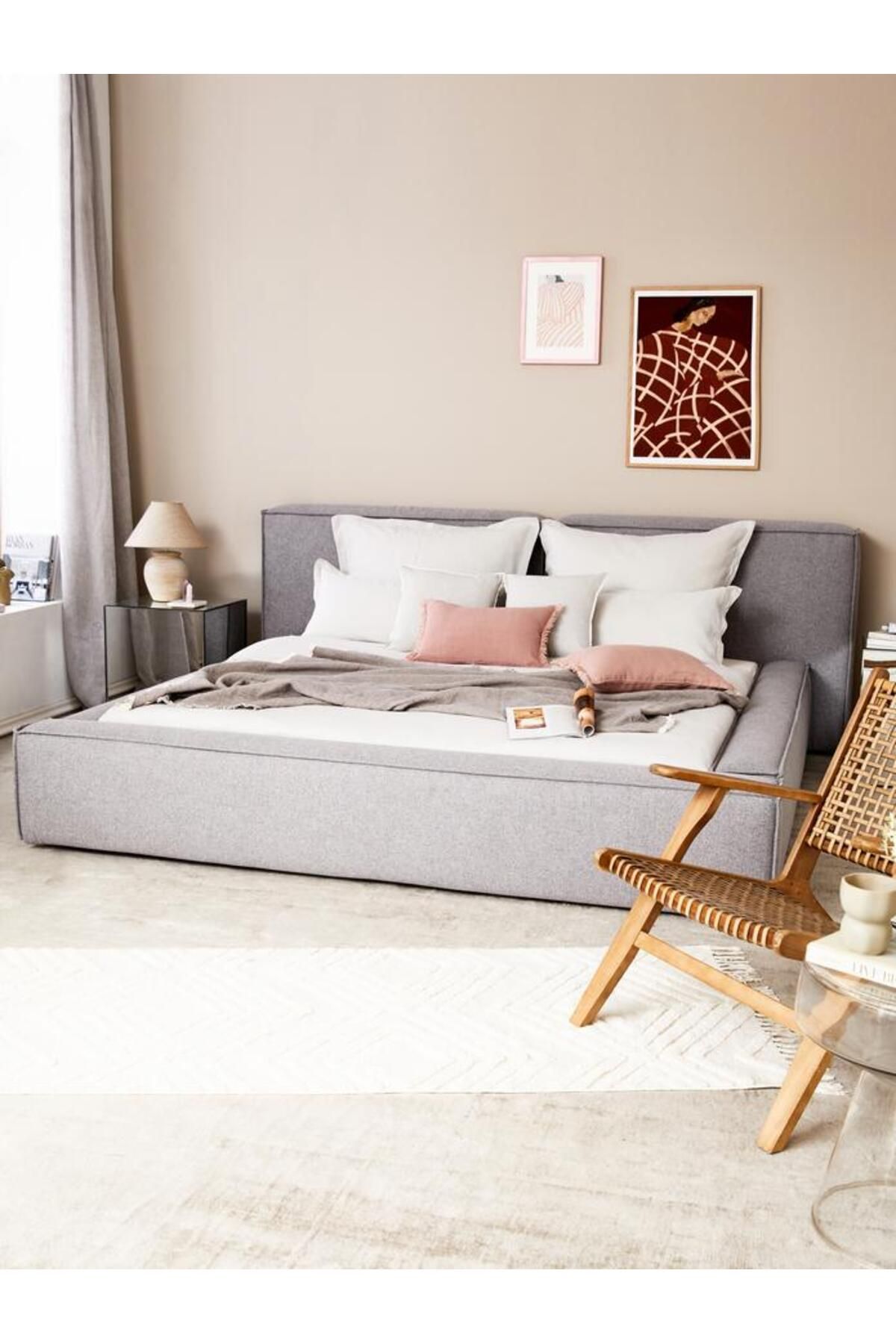Salonev SALON EV KETEN KUMAŞ 160*200 SOFT YATAK (kargo ve kurulum dahil )