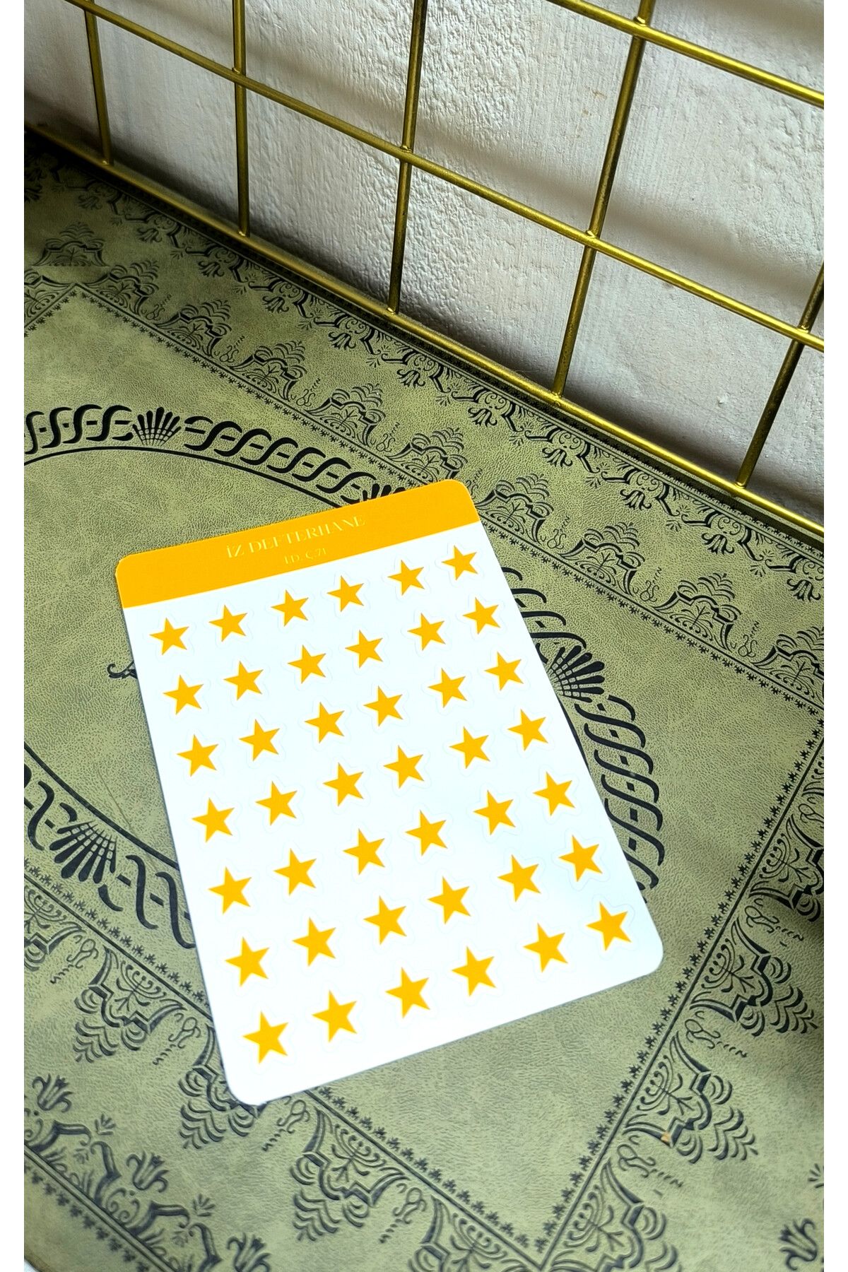İZ DEFTERHANE Mini Sarı Yıldızlar Çıkartma Sticker (Defter ajanda ve planlayıcılar için uygundur.)