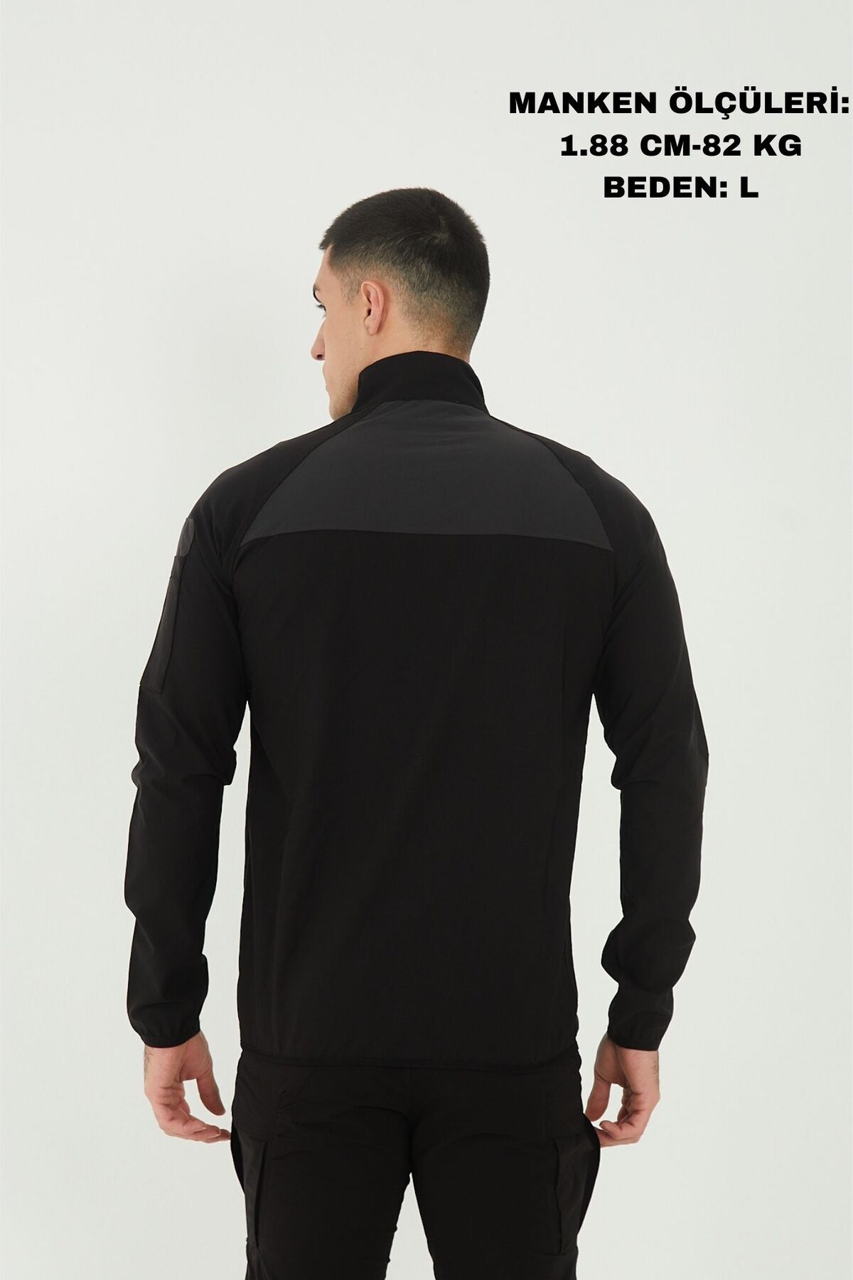 campscoutland Camp260 Outdoor Tactical Su Iticili Erkek Siyah-antrasit Fermuarlı Taktik Sweatshirt görsel 3