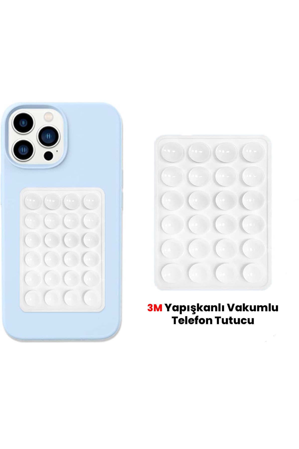 DC TECNO Silikon Vakumlu Telefon Tutucu, Cep Telefonu için Silikon Yapışkanlı, Kaymaz Vantuz Telefon Tutucu