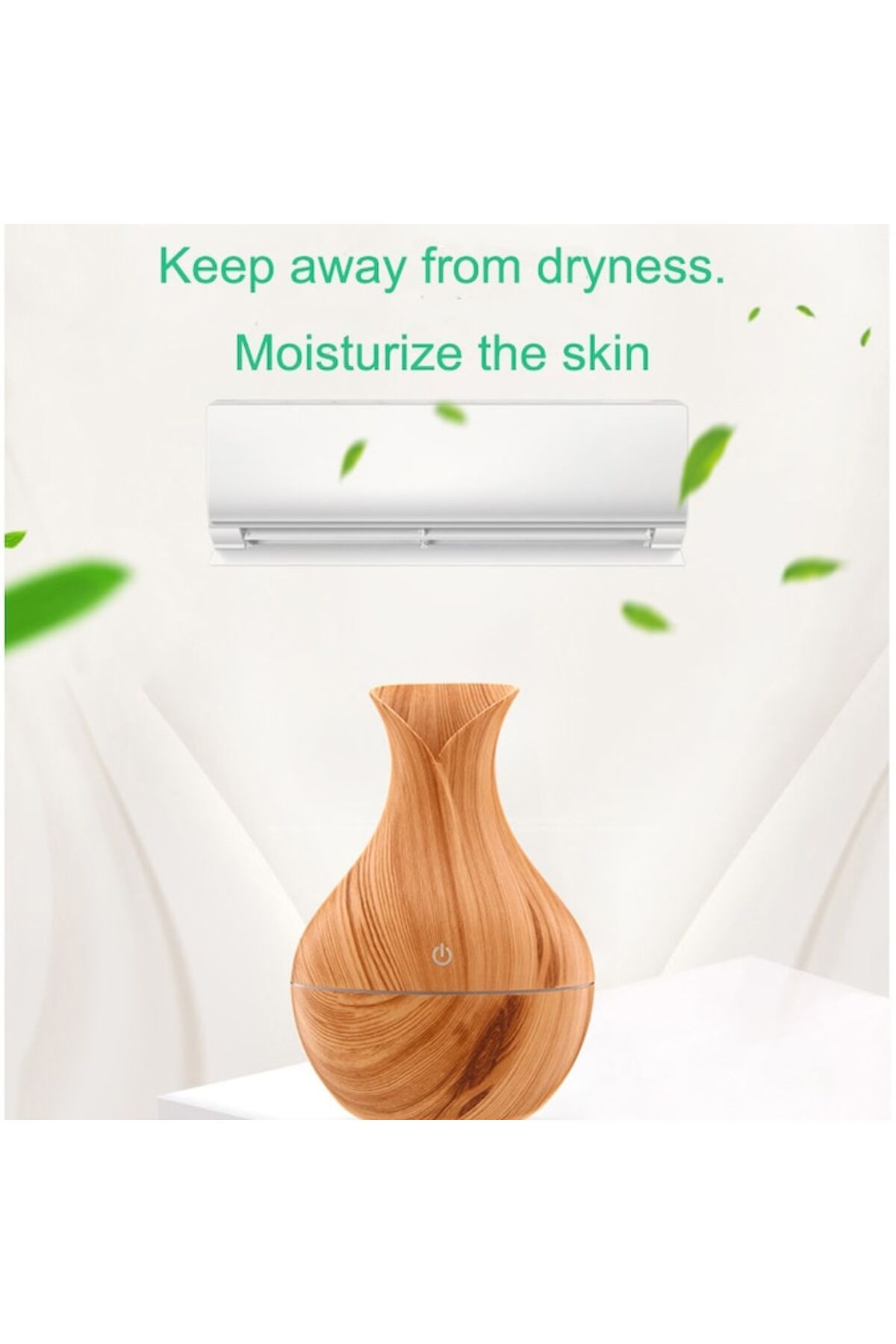 MACVI-Macvi® Aromatherapy Diffuser with Humidifier, ultrasonic, touch button, beige, 7-color LED, 130 ml 6