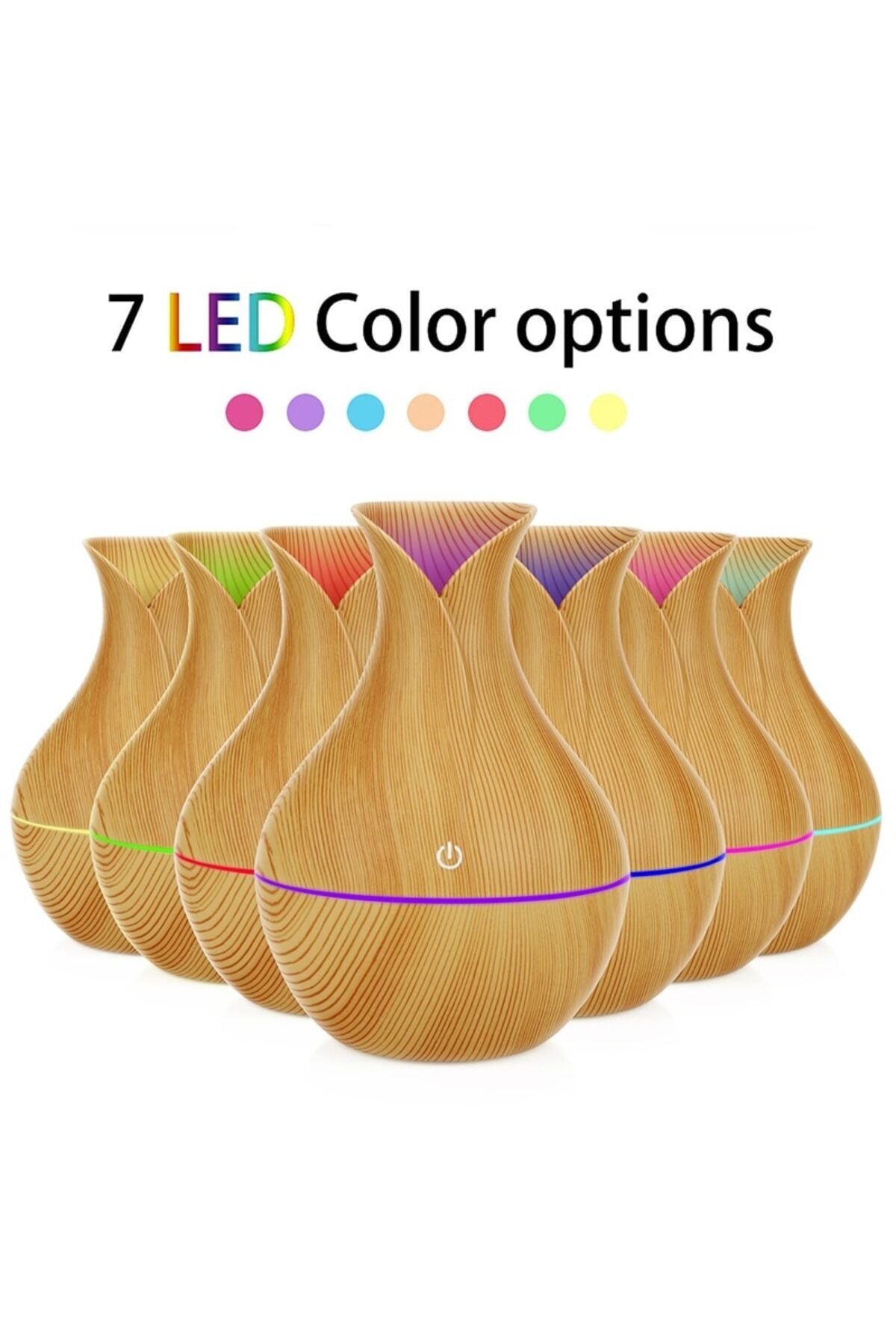 MACVI-Macvi® Aromatherapy Diffuser with Humidifier, ultrasonic, touch button, beige, 7-color LED, 130 ml 3