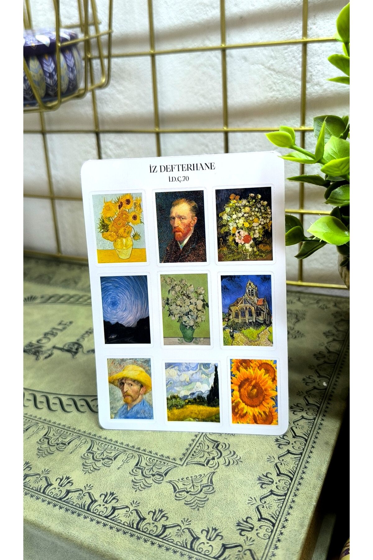İZ DEFTERHANE Van Gogh Temalı Çıkartma Sticker (Defter, ajanda ve planlayıcılar için uygundur)