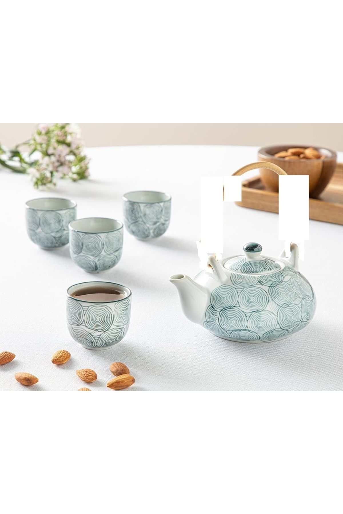 English Home DEMLİK SAPI YOKTUR Adolfo Porselen 8 Parça Mini Demlik Seti Mavi 200 - 400 Ml
