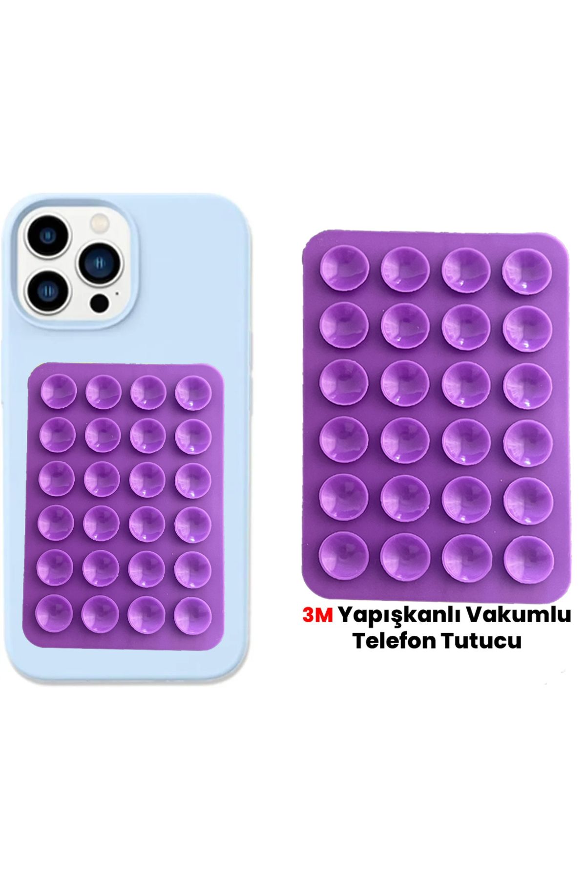 DC TECNO Silikon Vakumlu Telefon Tutucu, Cep Telefonu için Silikon Yapışkanlı, Kaymaz Vantuz Telefon Tutucu