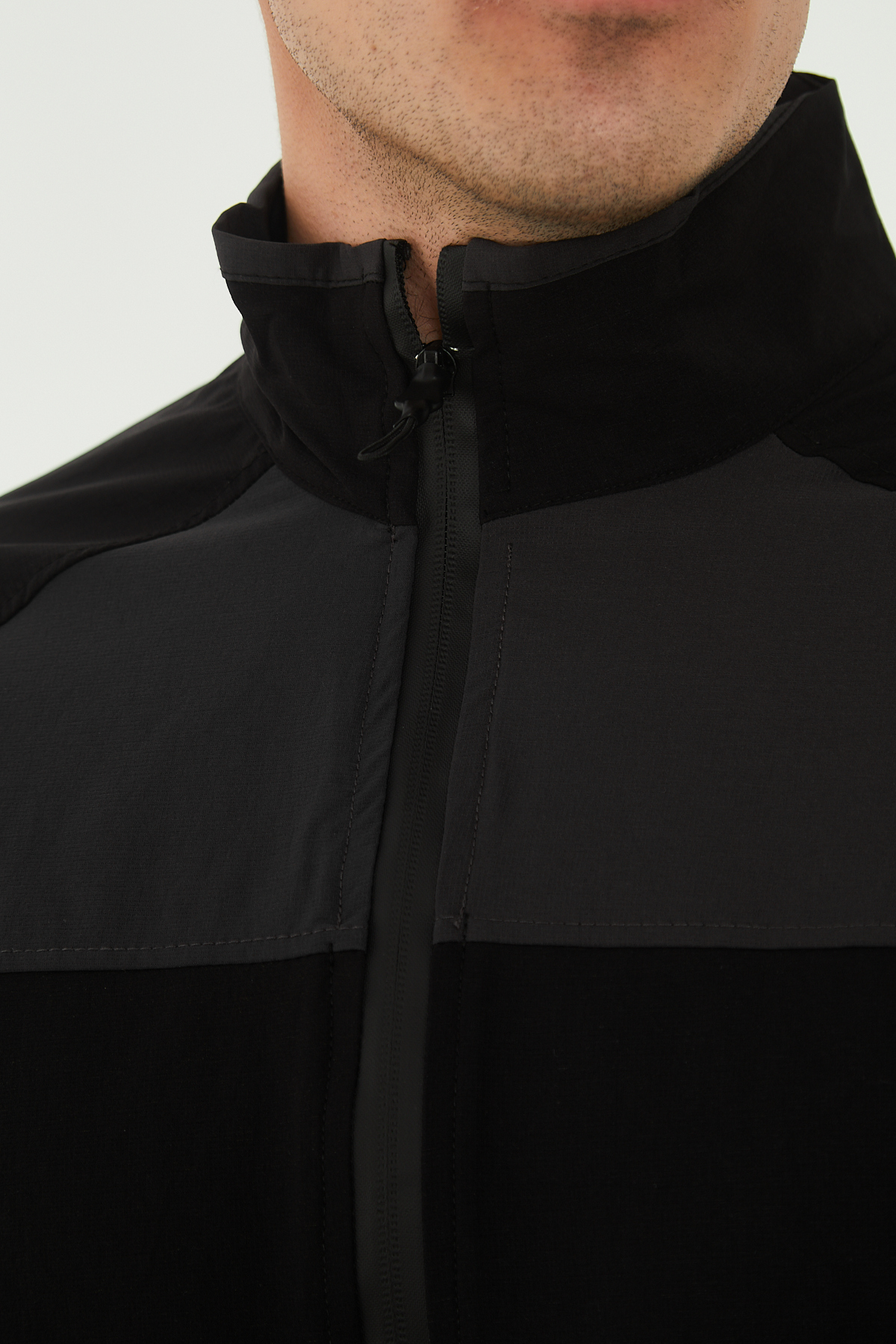campscoutland Camp260 Outdoor Tactical Su Iticili Erkek Siyah-antrasit Fermuarlı Taktik Sweatshirt görsel 5