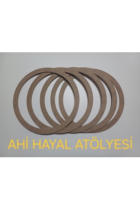 AHİ HAYAL ATÖLYESİ Ham Mdf Vidasız 20cm Çapında 5'li Kasnak Seti Düş Kapanı V...