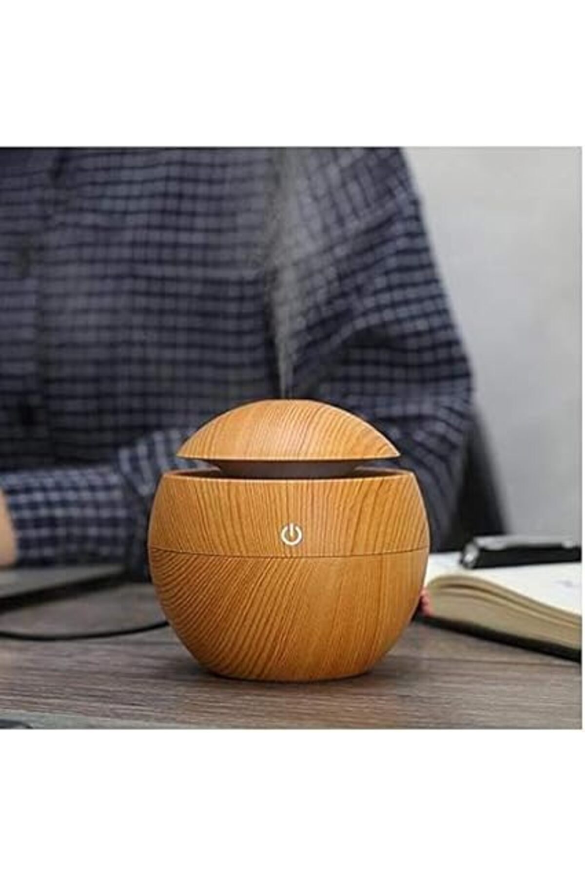 MACVI-Macvi® UM-06 Aromatherapy Humidifier Diffuser, with 7 LED Colors, USB, 130 ml, Round, Beige 7