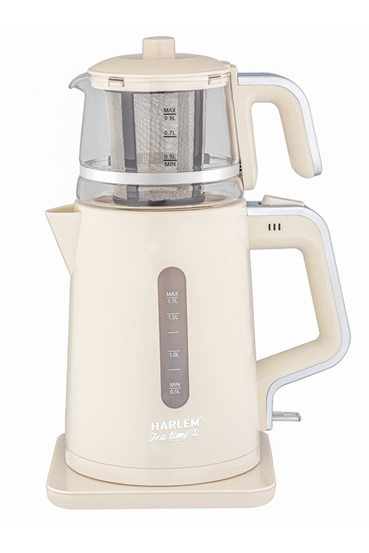 HARLEM Tea Time 1,7 L Su Isıtıcısı, Otomatik Sıcak Tutma, Cam Demlik, HC-1950