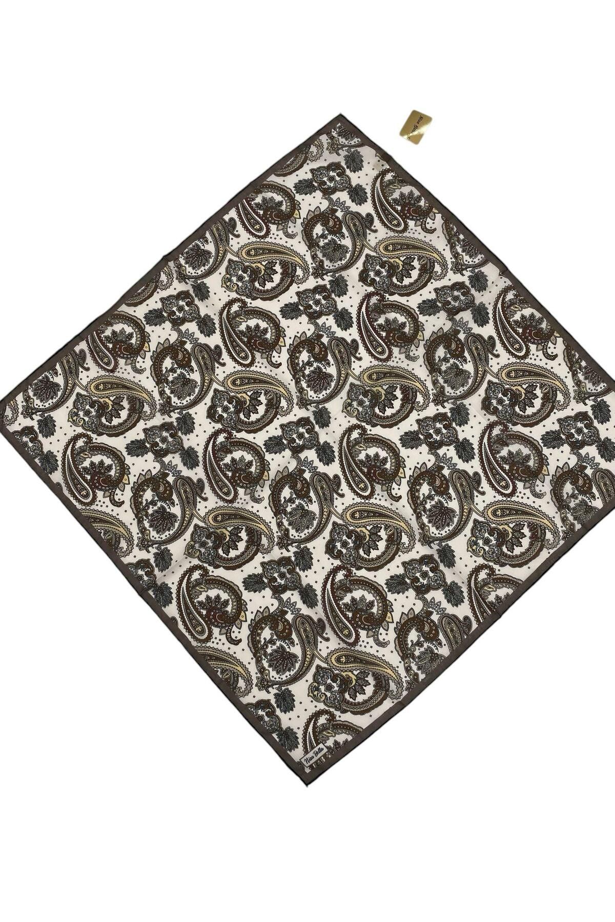 NİSA İPEK RETRO SOFT EŞARP SİYAH VİZON (SR10)