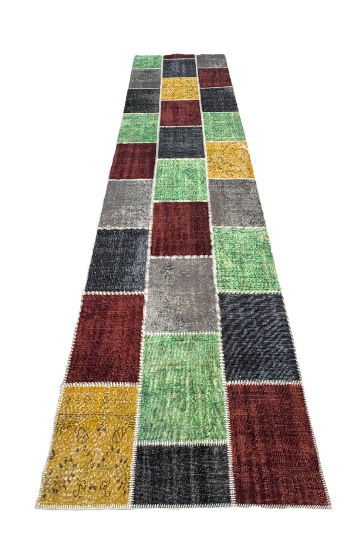 1001Rugs Patchwork El Halı 130 x 500