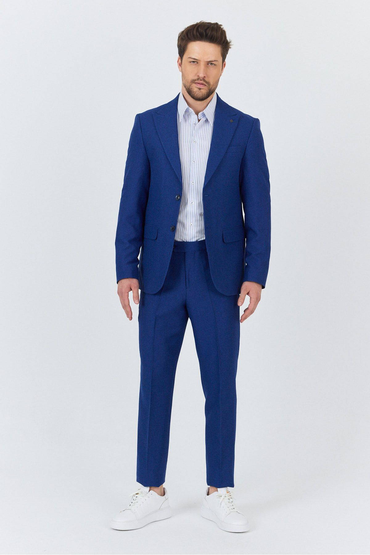 Frappoli Alfredo Erkek Saks İlkbahar-Yaz Slim Fit 2'li Takım Elbise