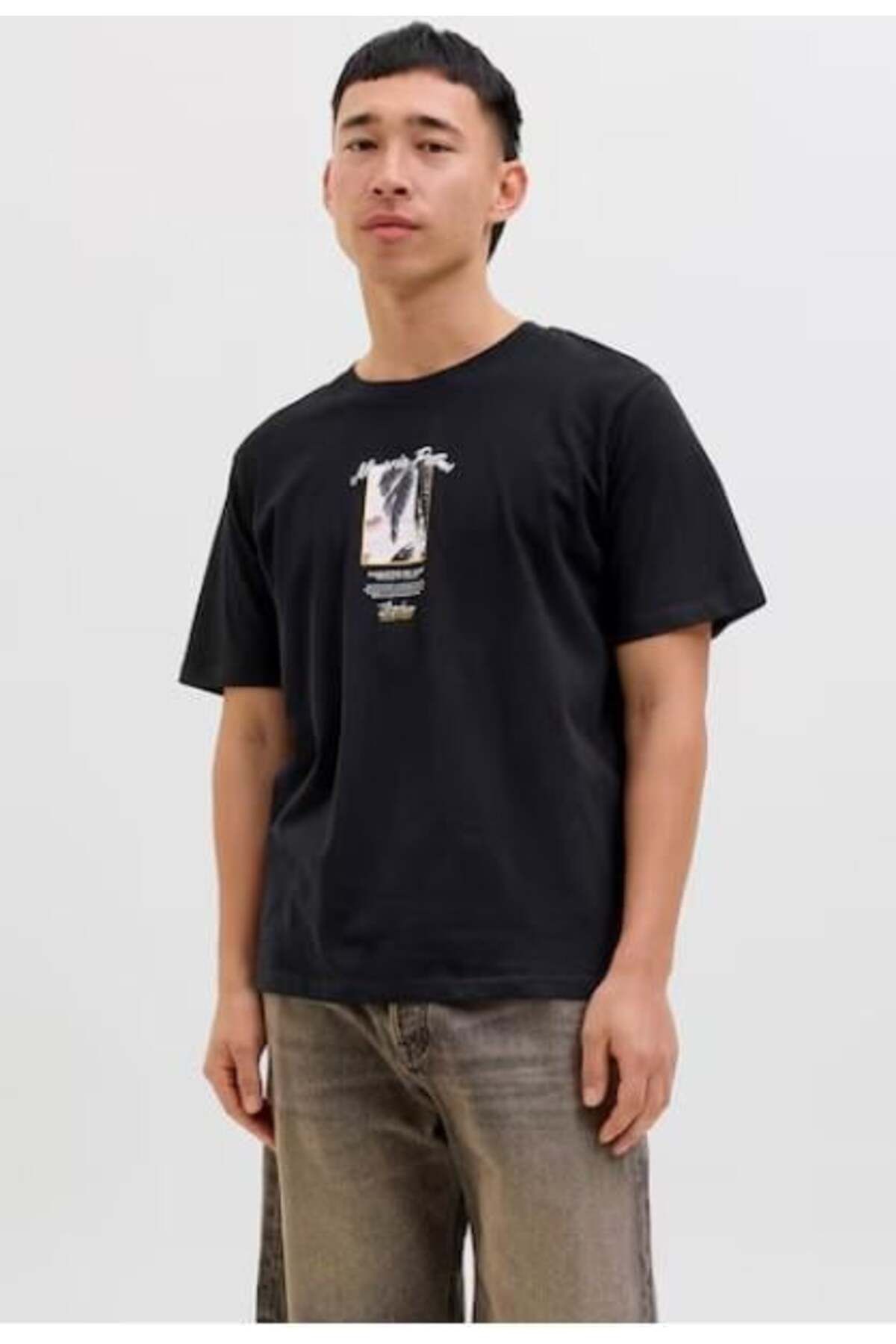 Jack & Jones JACK&JONES Erkek JORALMERIA PALMS TEE SS CREW NECK 12281807