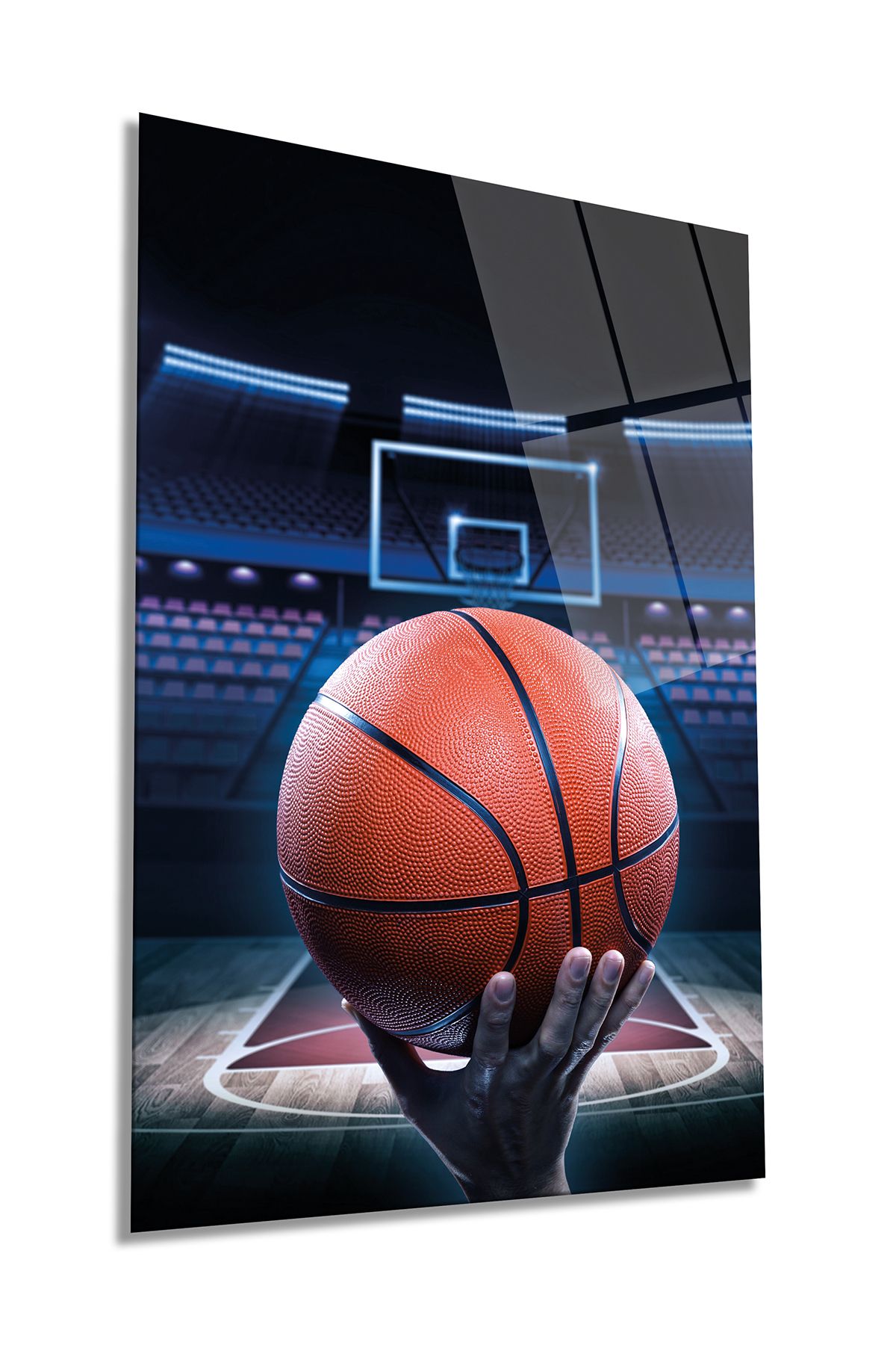 Rosyvien Basketbol Arena Dikey Cam Tablo, Ev ve Ofis Duvar Dekoru, Lüks Hediyelik, Kırılmaz Çizilmez